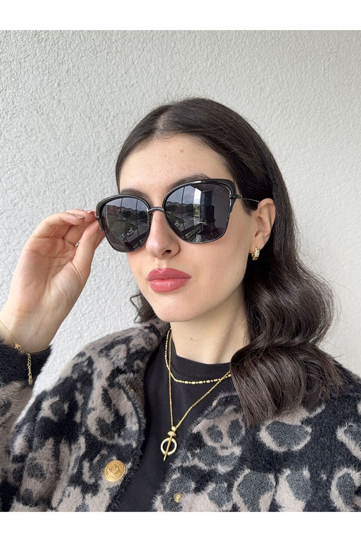 Ateli̇er Emi̇ne Cat Eye Si̇yah Güneş Gözlüğü