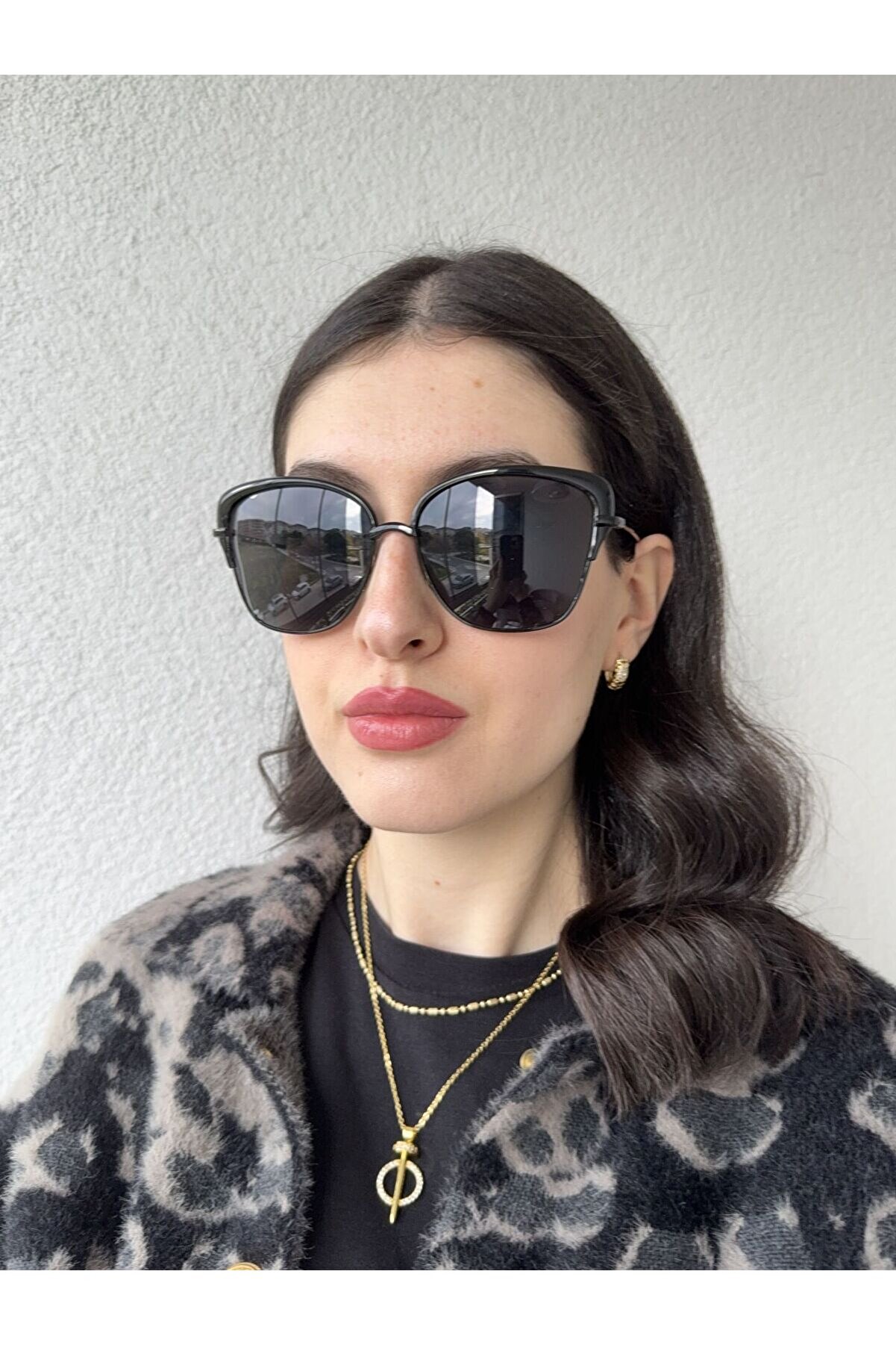 Ateli̇er Emi̇ne Cat Eye Si̇yah Güneş Gözlüğü