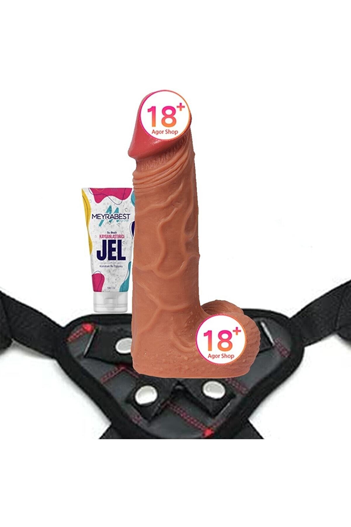 Meyrabest Di̇ldo Seri̇es Hansen &Ccedil;i̇ft Katmanlı 21 Cm Kemerli̇ Reali̇sti̇k Di̇ldo