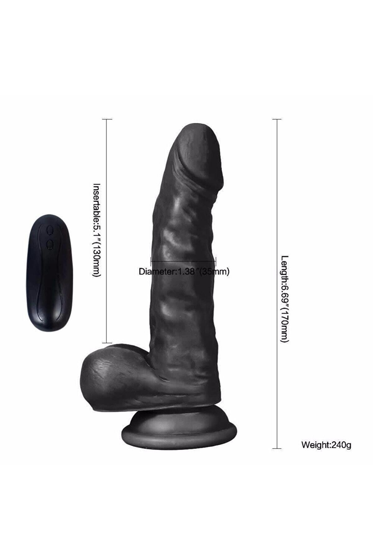 Meyrabest Di̇ldo Seri̇es Si̇yah Hunk Eagle 17 Cm 20 Modlu Ti̇treşi̇mli̇ Reali̇sti̇k Peni̇s