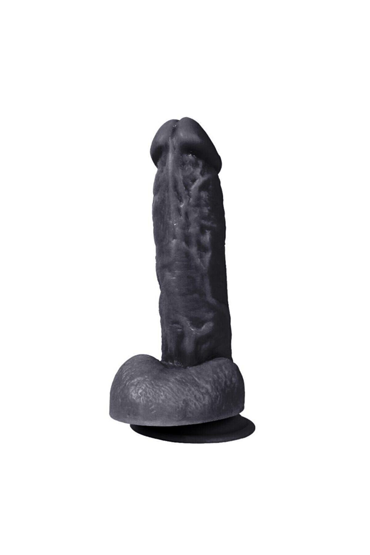 Meyrabest Di̇ldo Seri̇es Kassadi̇n Serbest Kullanıma Uygun 15 Cm Reali̇sti̇k Dokuda Si̇yah Peni̇s Di̇ldo
