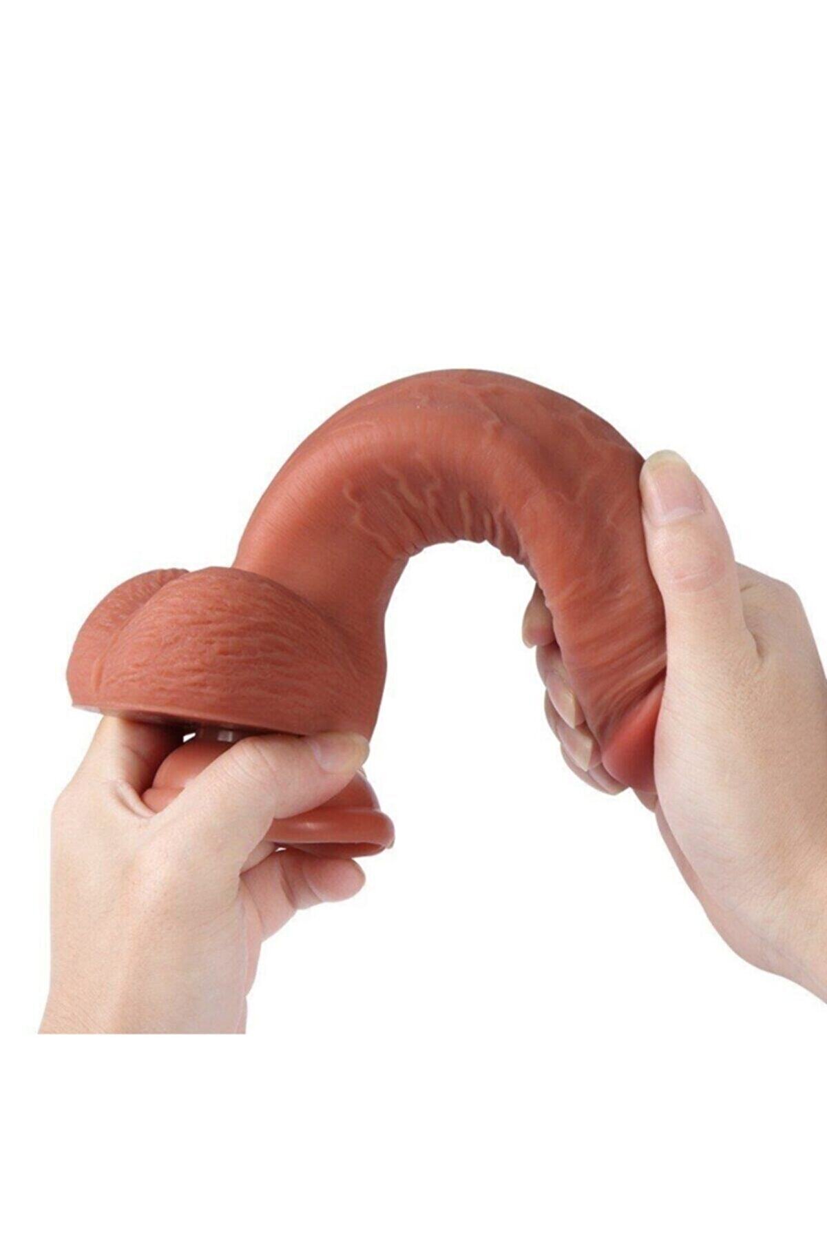 Meyrabest Leo &Ccedil;i̇ft Katmanlı Ekstra Yumuşak Ger&ccedil;ekci̇ Et Dokulu Reali̇sti̇k Peni̇s 23 Cm