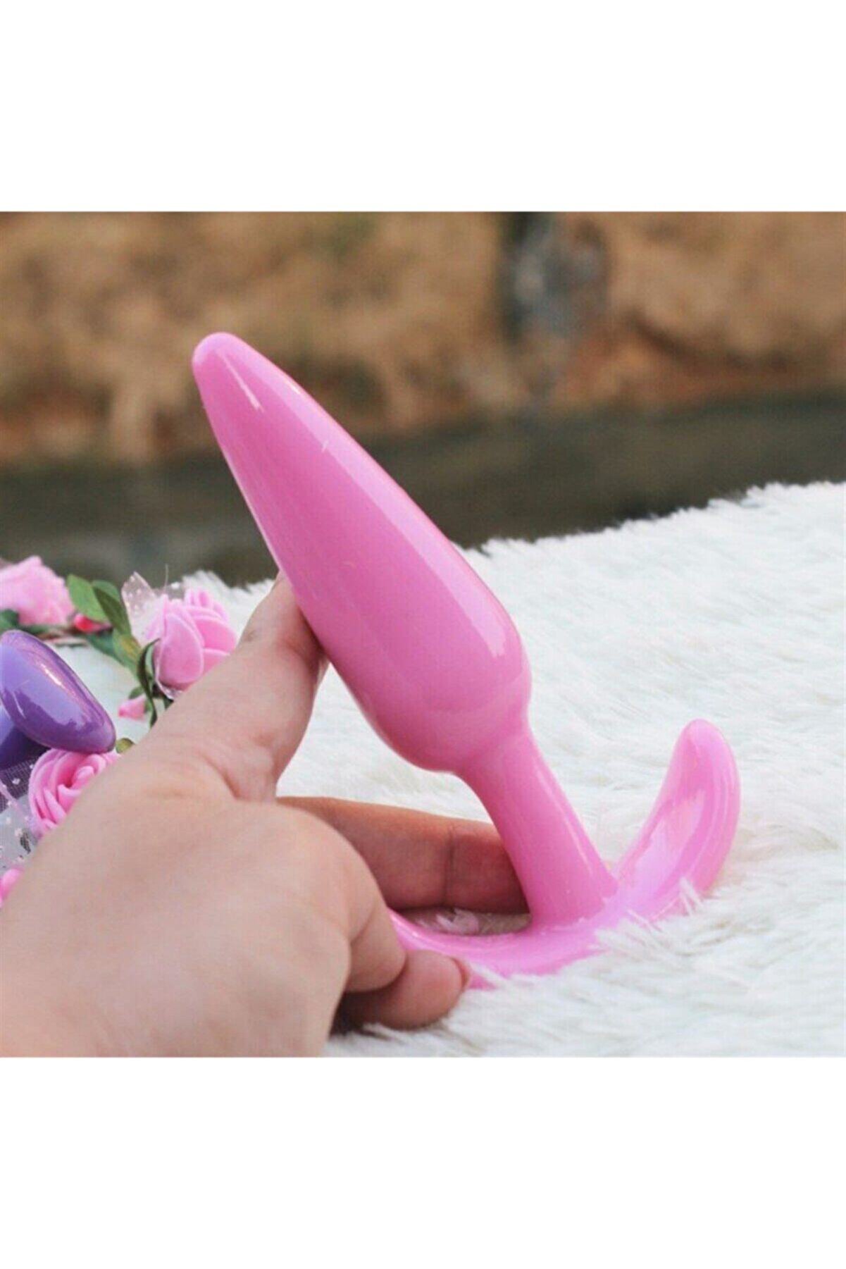 Meyrabest Y&uuml;ksek Kali̇te Parlak Y&uuml;zey Jel Dokulu Yumuşak Dokulu Klasi̇k Anal Plug Pembe