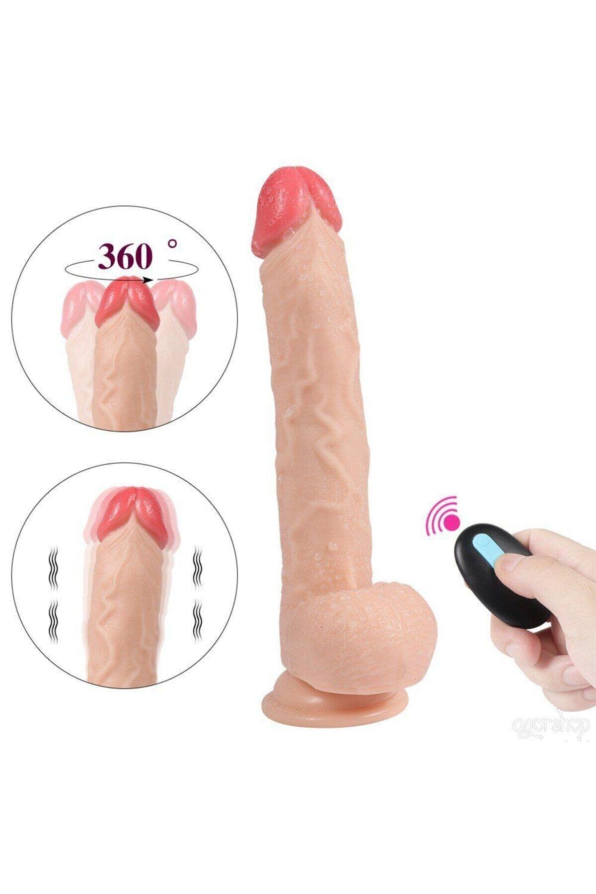 Meyrabest 23 Cm 20 Modlu Ti̇treşi̇mli̇ Ve Oynar Başlı Şarjlı Uzaktan Kumandalı Reali̇sti̇k Peni̇s-R508
