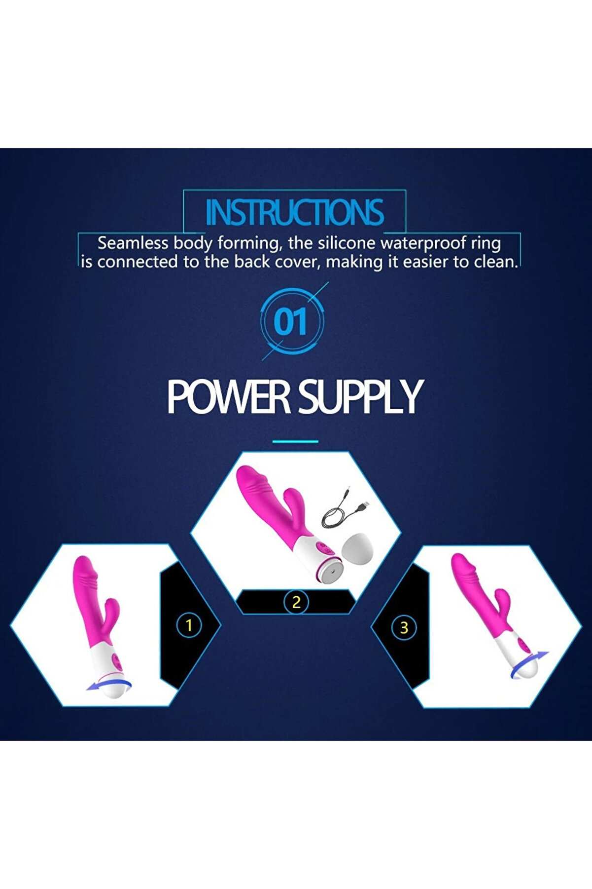 Erox 30 Modlu Şarjlı Rabbi̇t Pi̇nk Vi̇brat&ouml;r