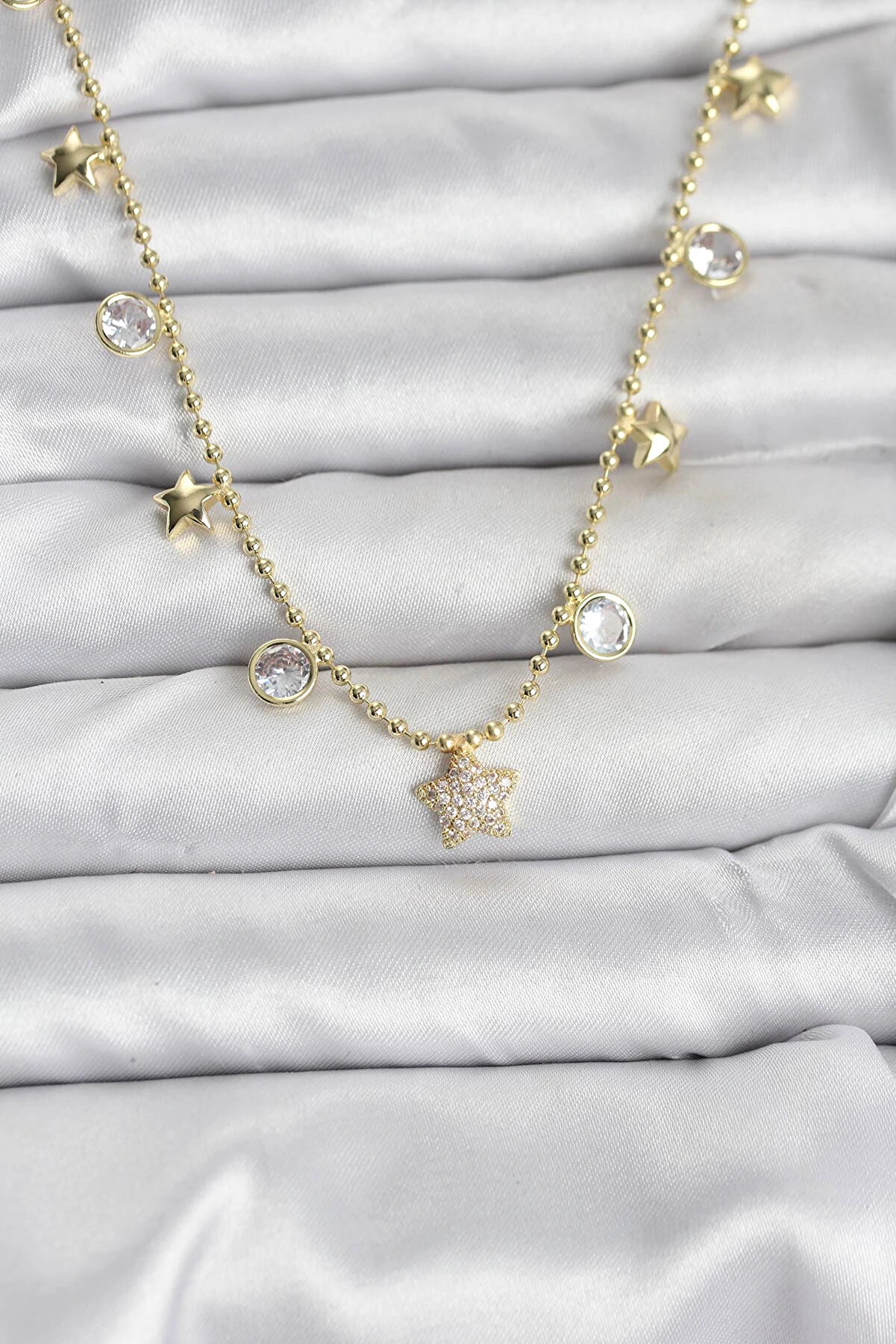 Clari̇ss Harmonyaura Pi̇ri̇n&ccedil; Gold Renk Yıldız Model Kadın Kolye