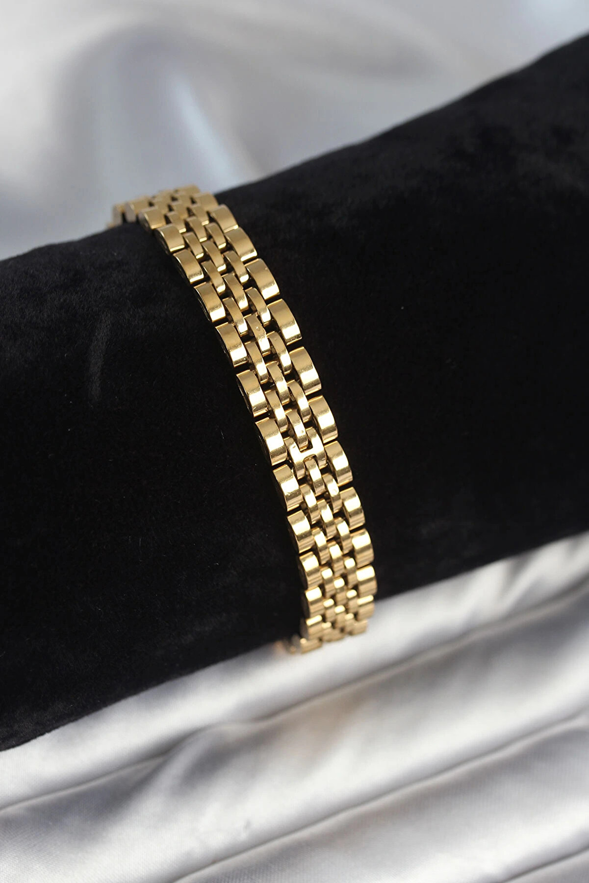 Akdoğan Avm Bfs 316L &Ccedil;eli̇k 9 Mm Kalınlıkta Gold Renkli̇ Erkek Bi̇lekli̇k