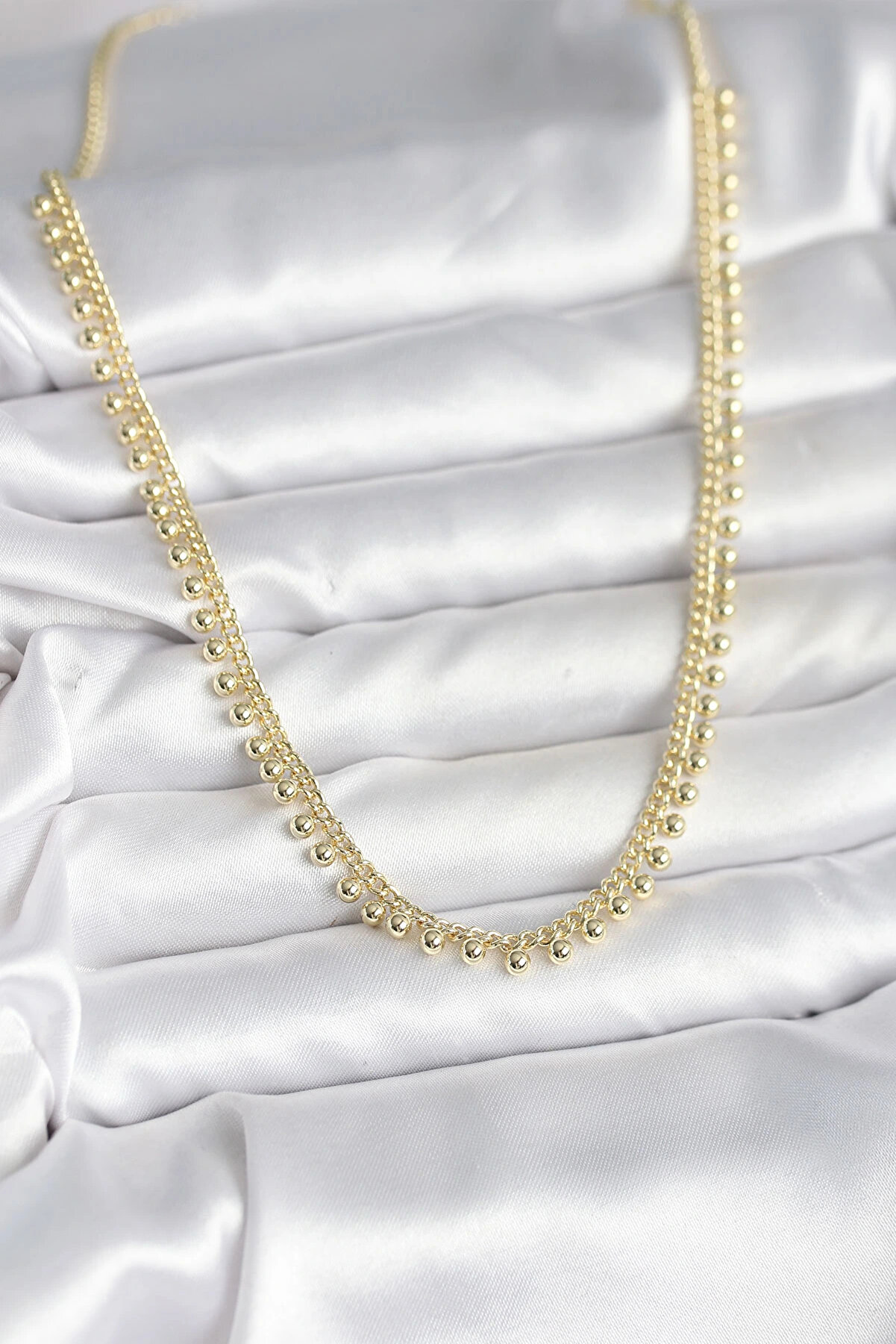 Evyora Pi̇ri̇n&ccedil; Gold Renk Sıralı Top&ccedil;uk Model Kadın Kolye