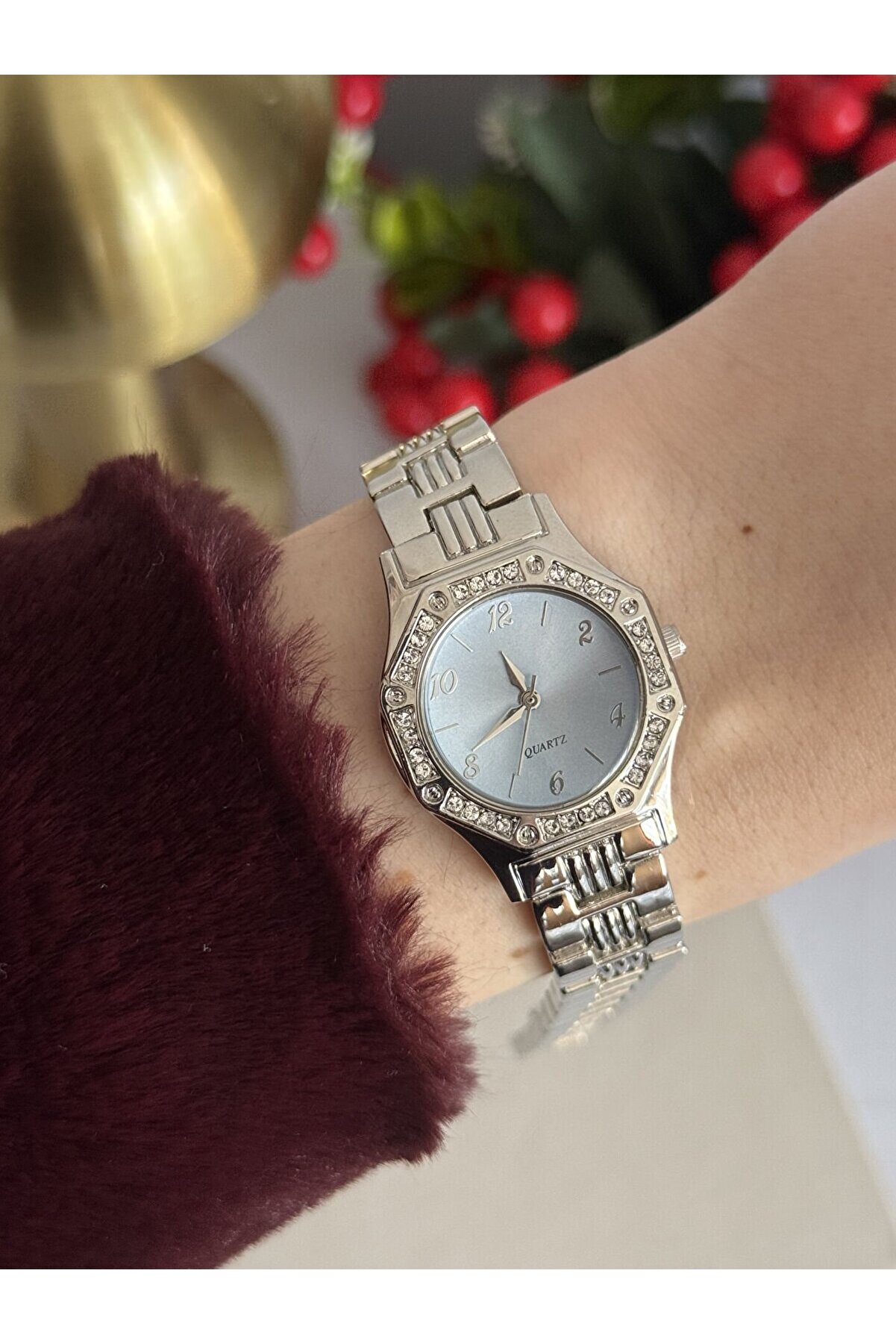 Ateli̇er Emi̇ne Mavi̇ Cam Si̇lver Detay Saat