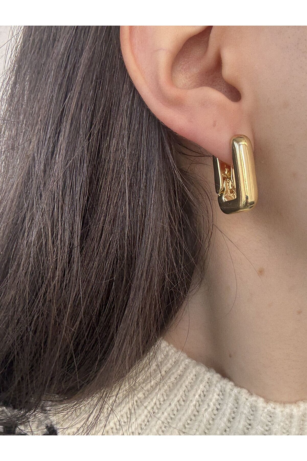 Ateli̇er Emi̇ne Gold Dörtgen Küpe