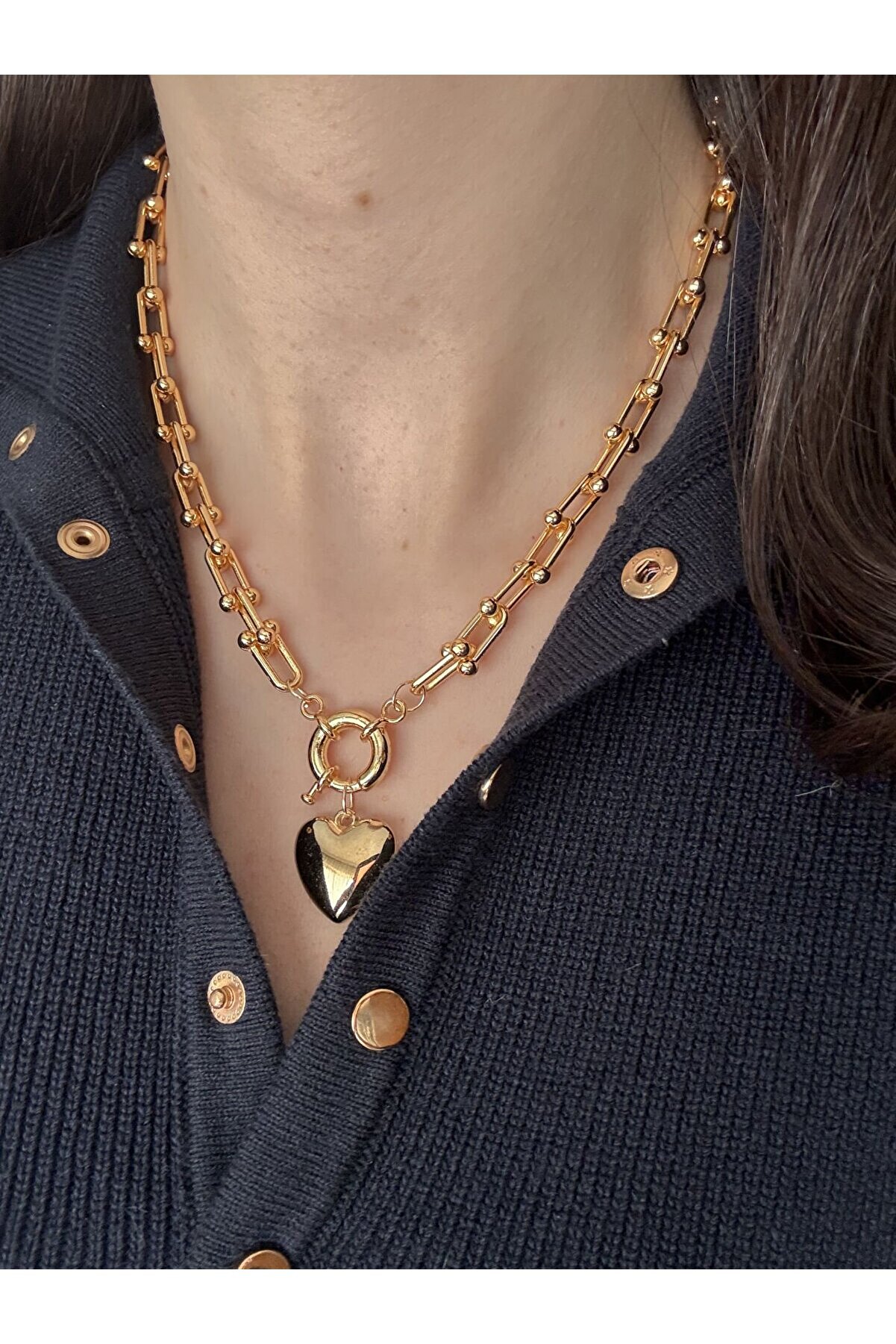 Ateli̇er Emi̇ne Kalp Charmlı Gold Kolye