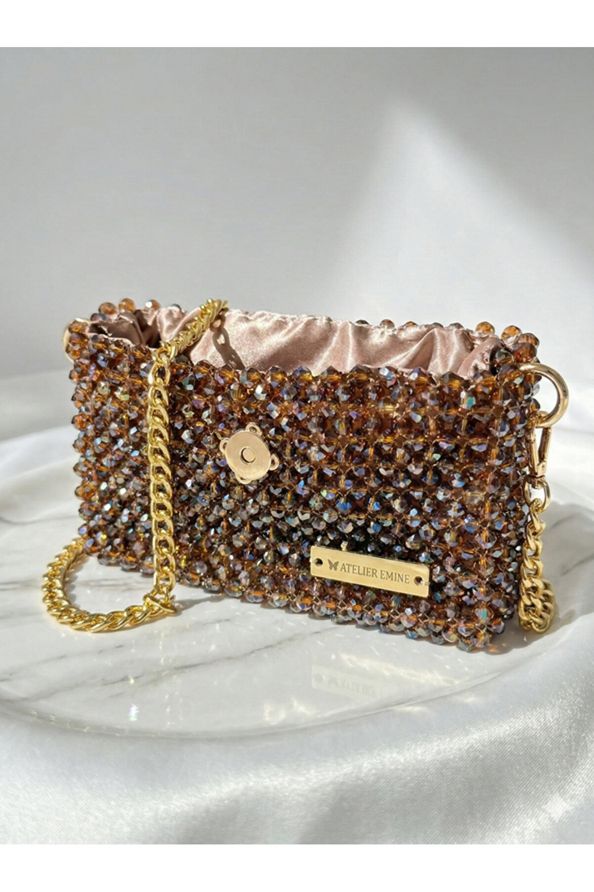 Ateli̇er Emi̇ne Caramel Toffee Mousse – Özel Üreti̇m Kri̇stal Çanta