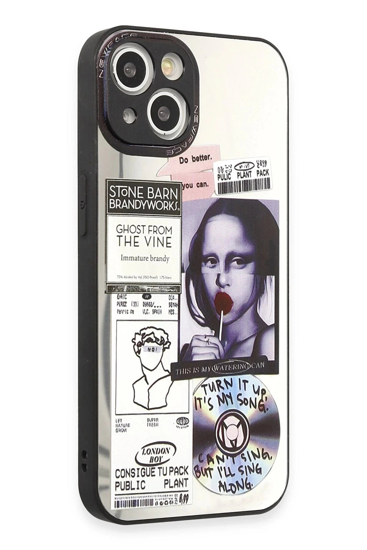 Buti̇k İphone 15 Kılıf Mi̇rror Desenli̇ Kapak - Mi̇rror - 2-(5796)