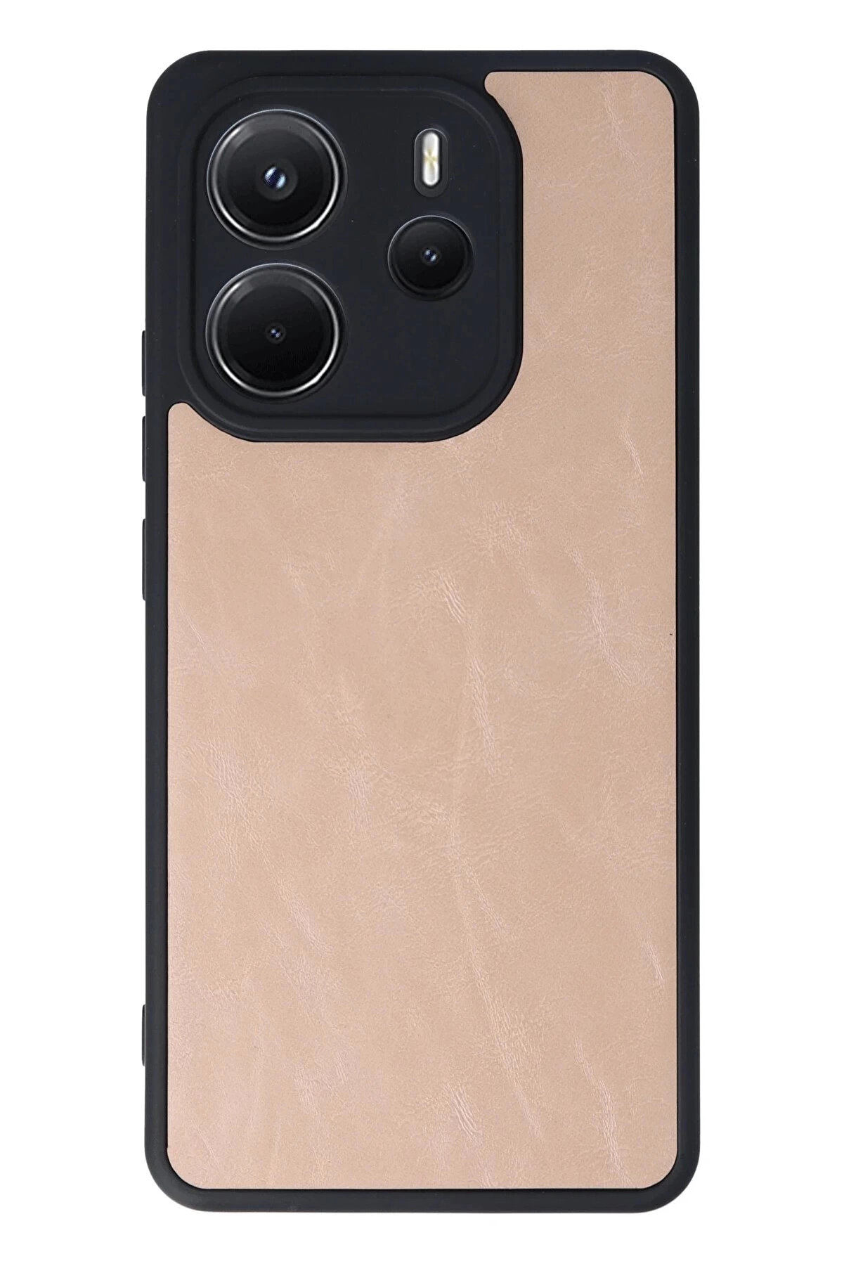 Buti̇k Xi̇aomi̇ Redmi̇ Note 14 4G Kılıf Aras Deri̇ Kapak - Pudra-(5796)