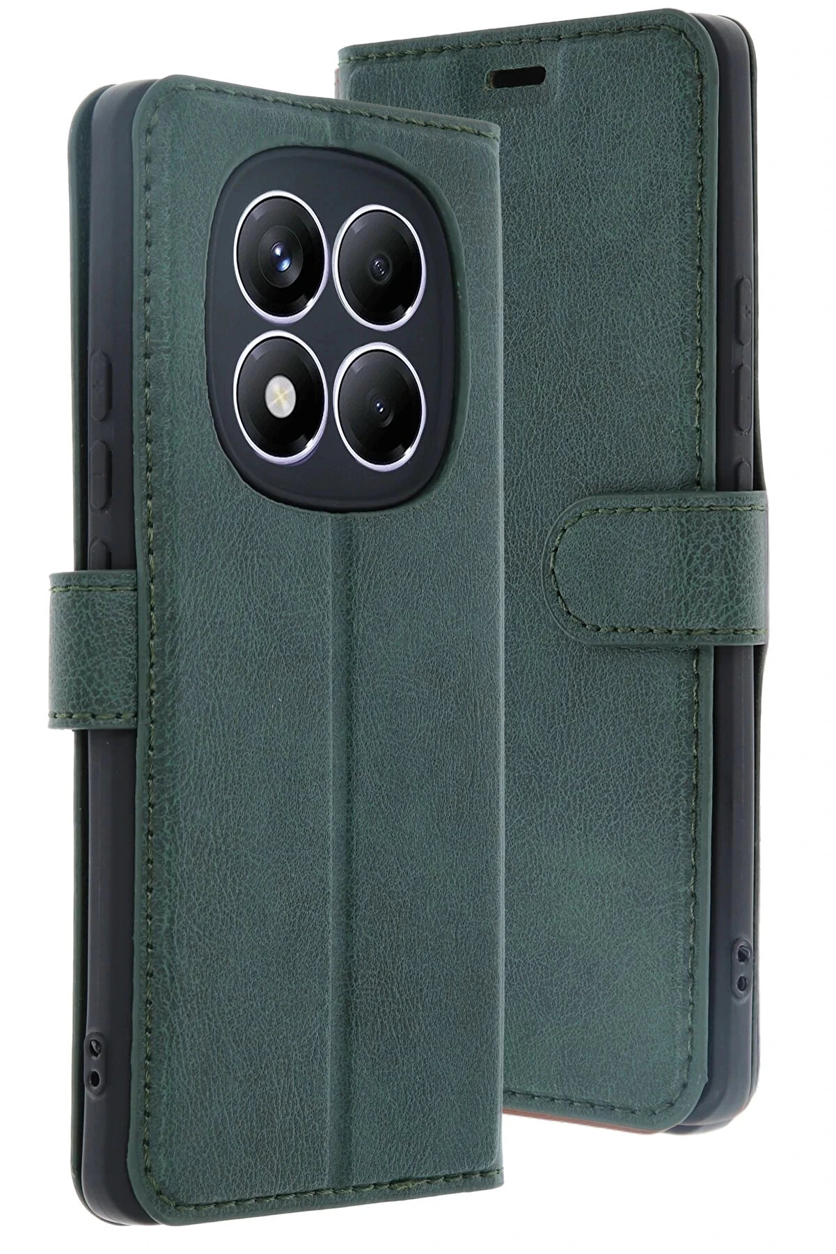 Buti̇k Xi̇aomi̇ Redmi̇ Note 14 Pro 4G Kılıf Trend S Plus Kapaklı Kılıf - Yeşi̇l-(5796)