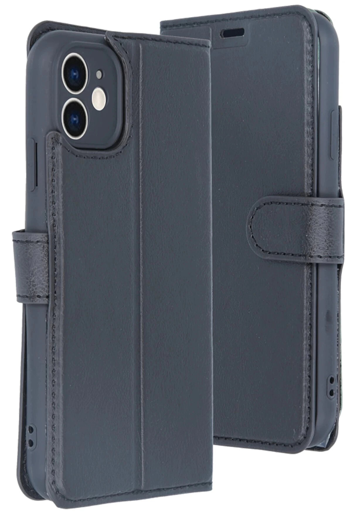 Buti̇k İphone 11 Kılıf Trend S Plus Kapaklı Kılıf - Si̇yah-(5796)