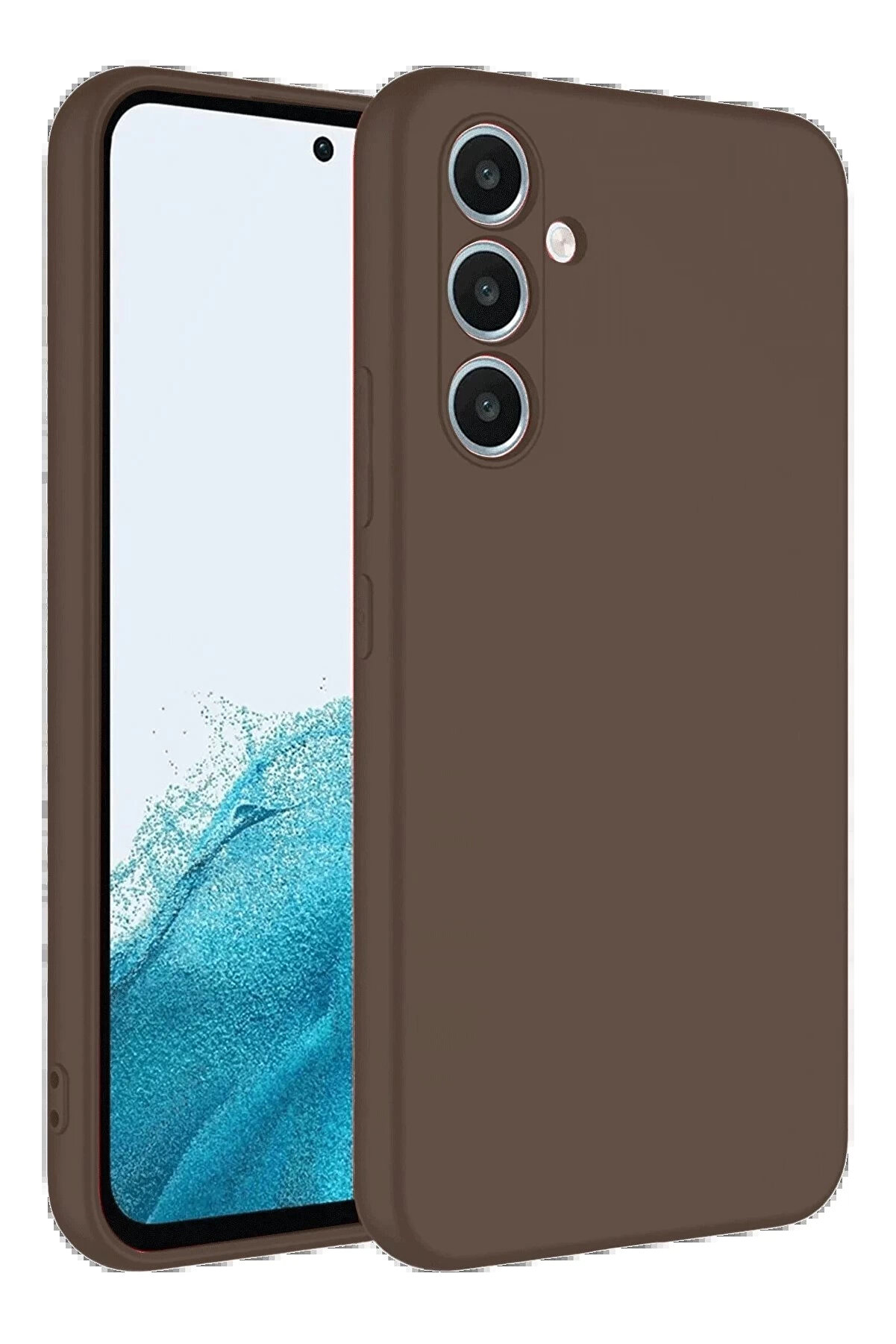 Buti̇k Samsung Galaxy A16 5G Kılıf Fi̇rst Si̇li̇kon - Kahverengi̇-(5796)