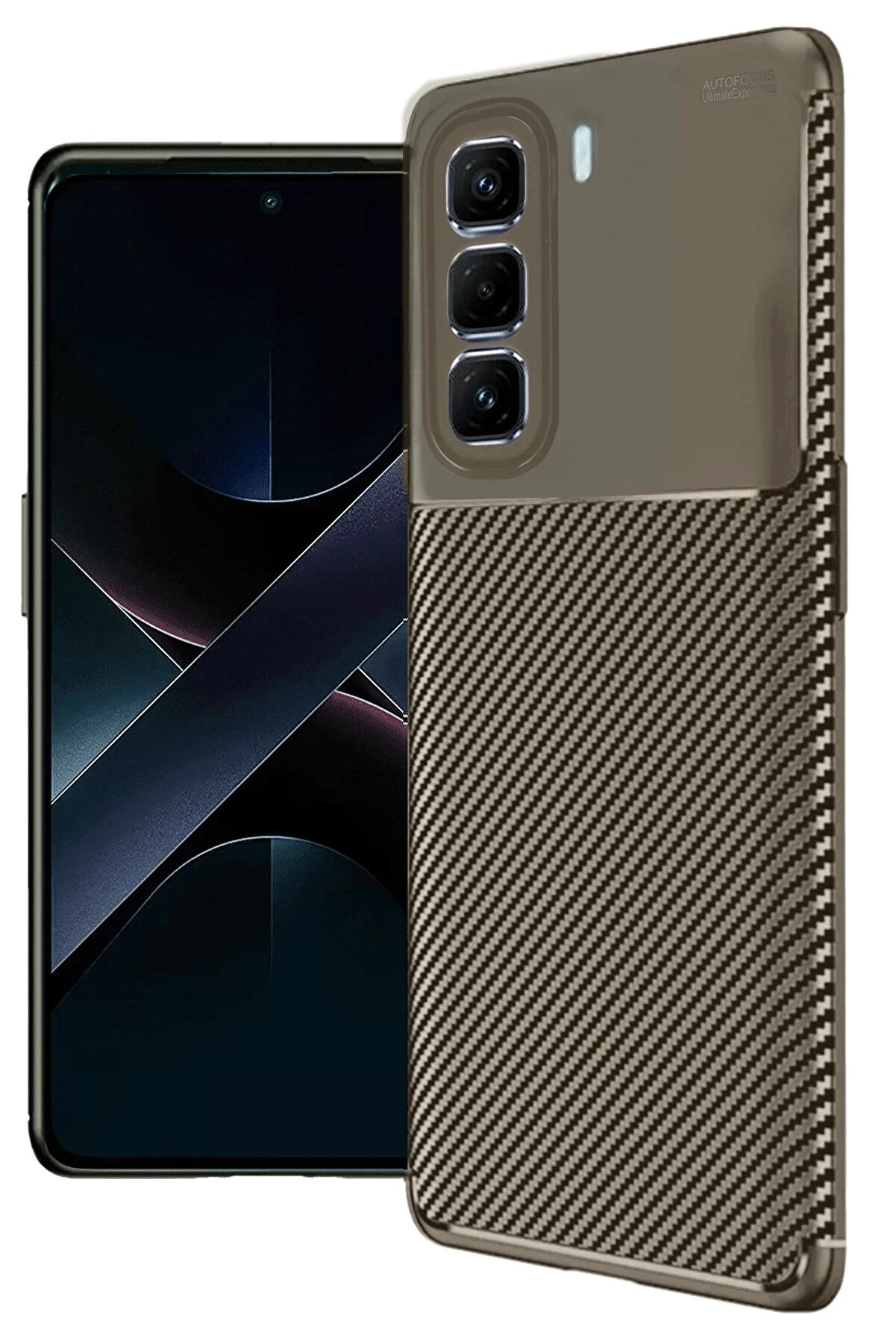 Buti̇k İnfi̇ni̇x Hot 50 Pro Plus 4G Auto Focus Karbon Kapak - Kahverengi̇-(5796)