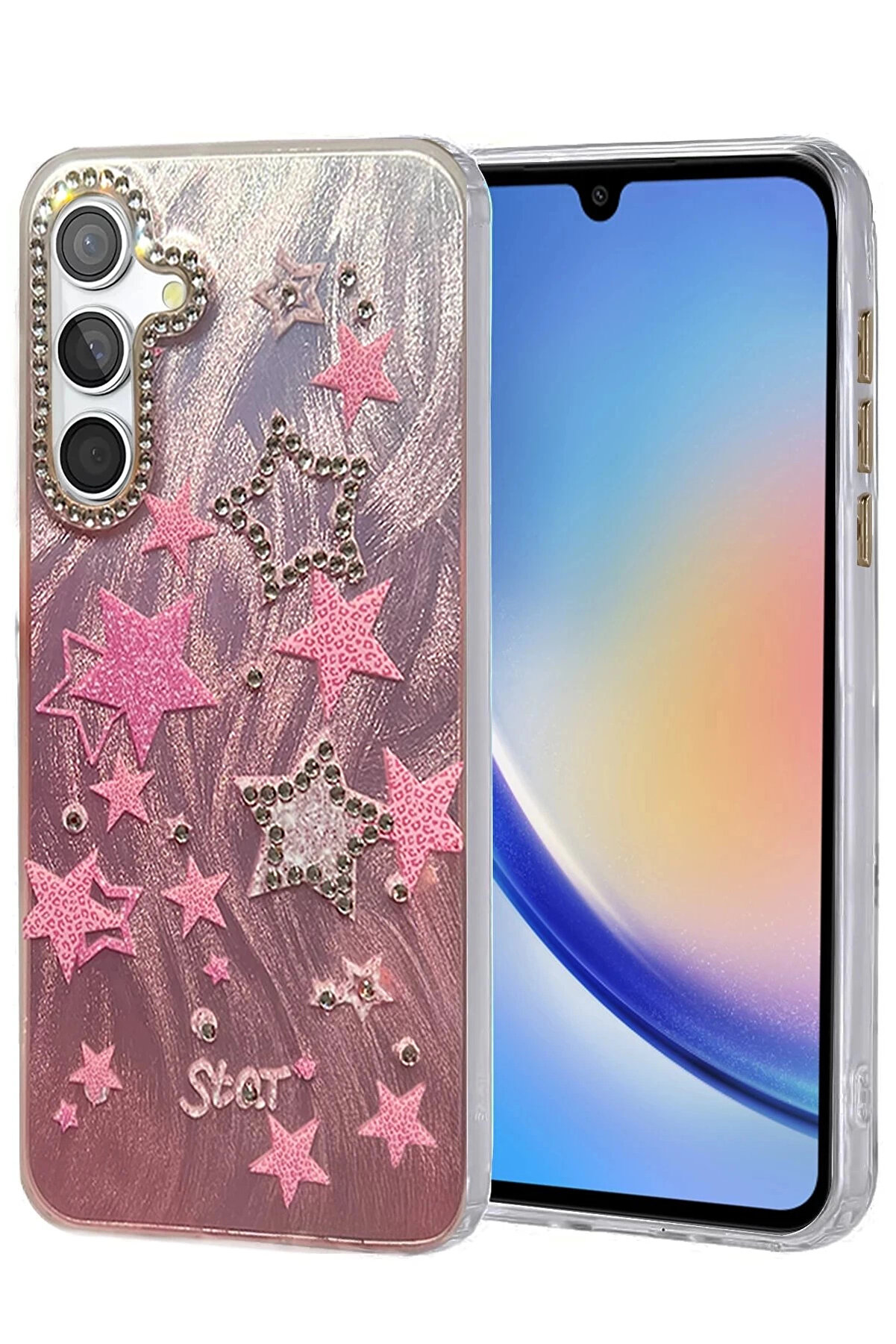 Buti̇k Samsung Galaxy A34 5G Kılıf Blade Aynalı Desenli̇ Kapak - Desen 7-(5796)