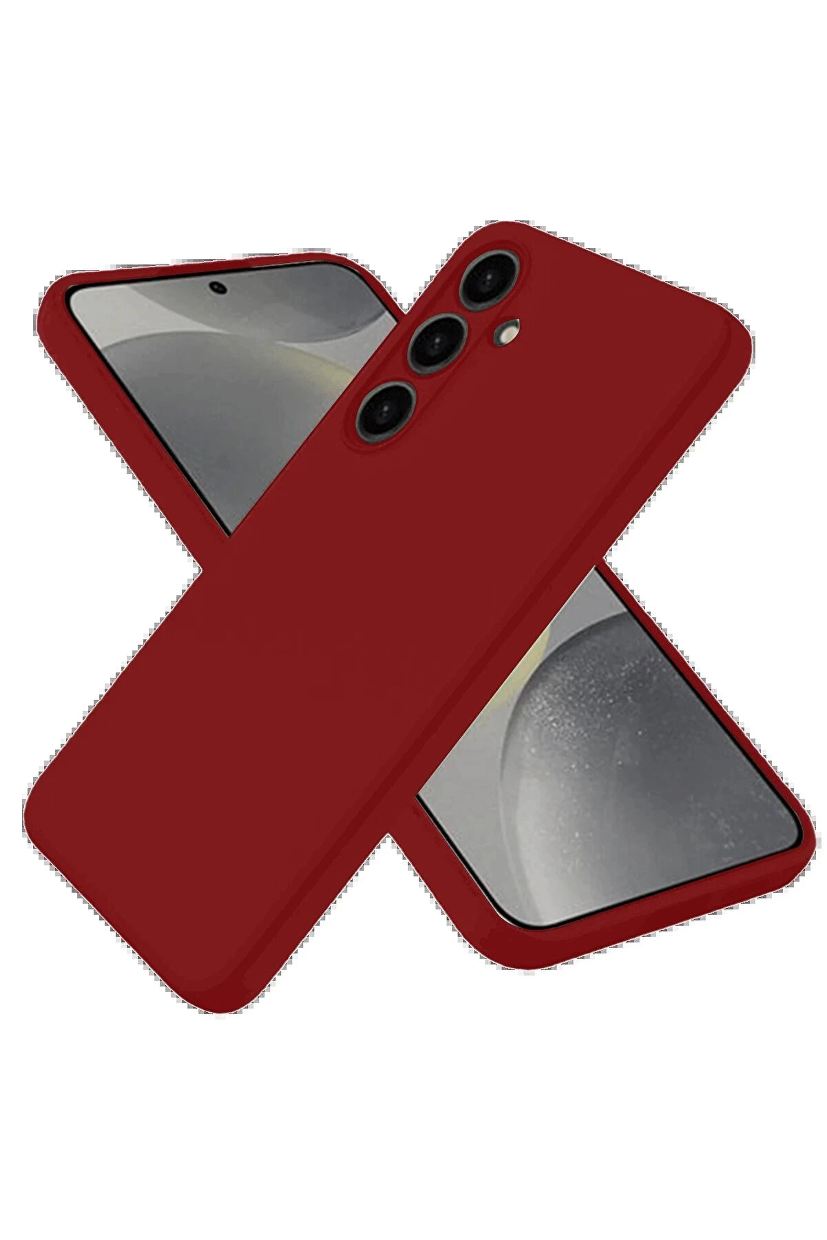 Buti̇k Samsung Galaxy S25 Kılıf Nano İ&ccedil;i̇ Kadi̇fe Si̇li̇kon - Kırmızı-(5796)