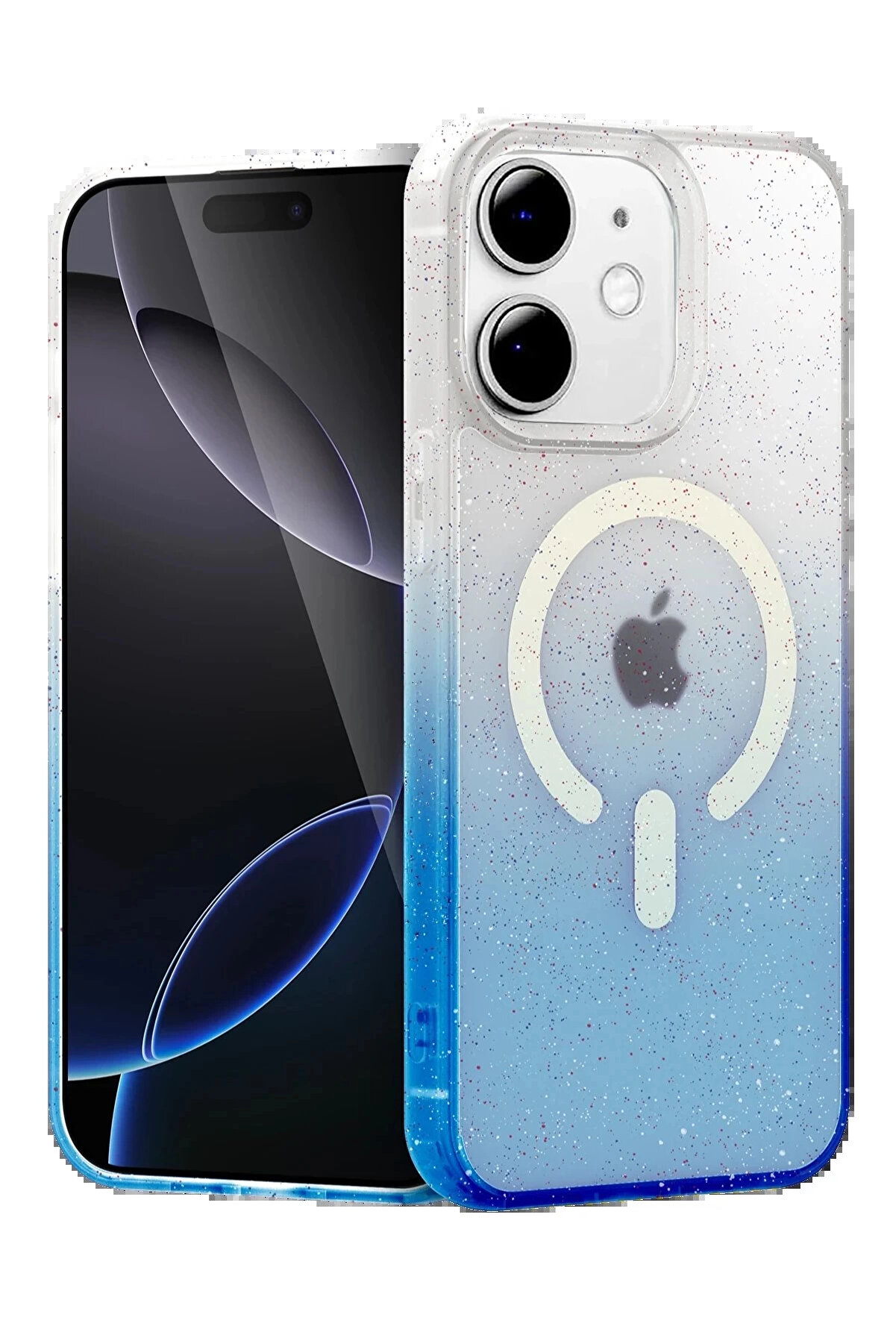 Buti̇k Apple İphone 12 Pummel Shi̇ny Magsafe Kapak - Mavi̇-(5796)