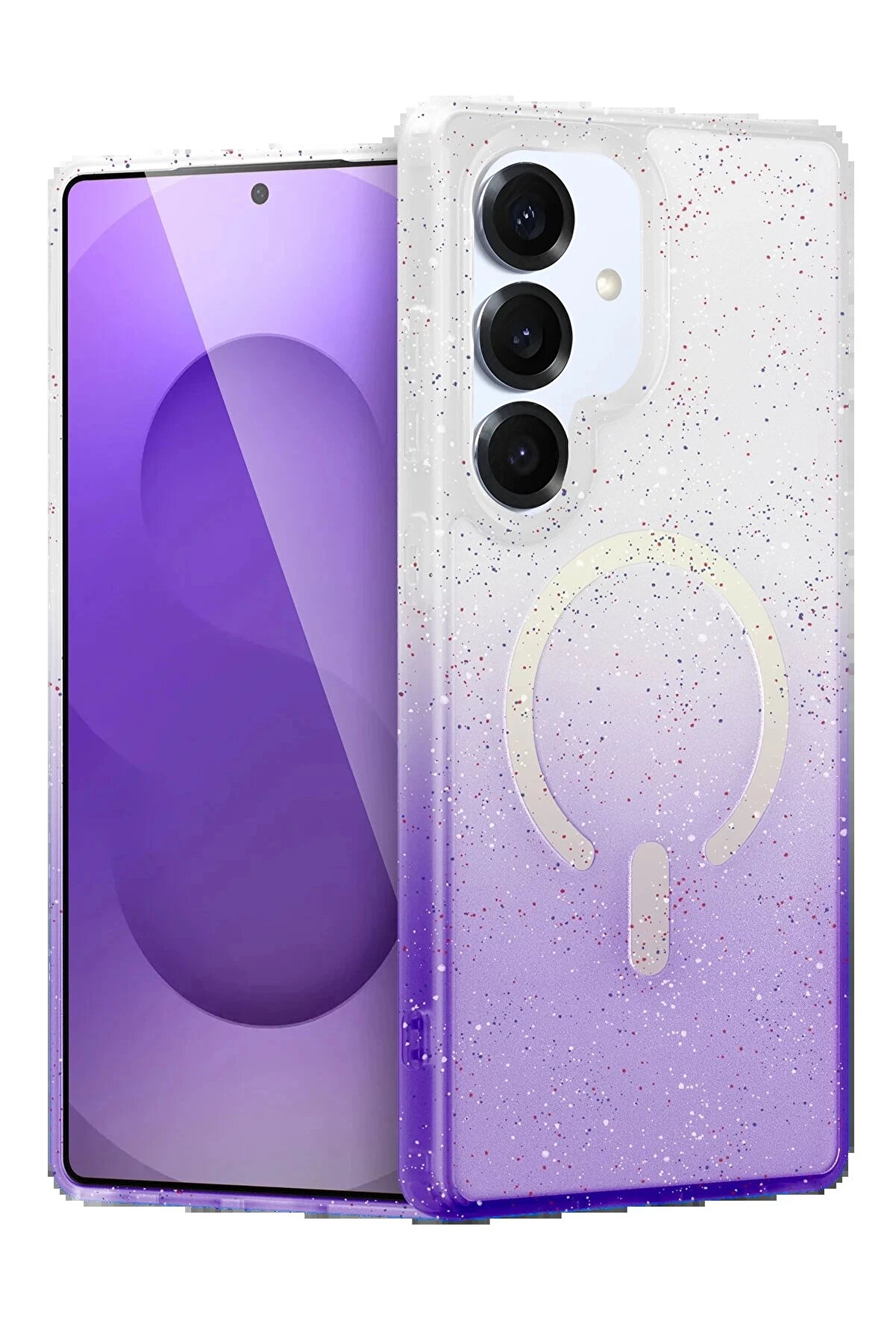 Buti̇k Samsung Galaxy S25 Plus Pummel Shi̇ny Magsafe Kapak - Mor-(5796)