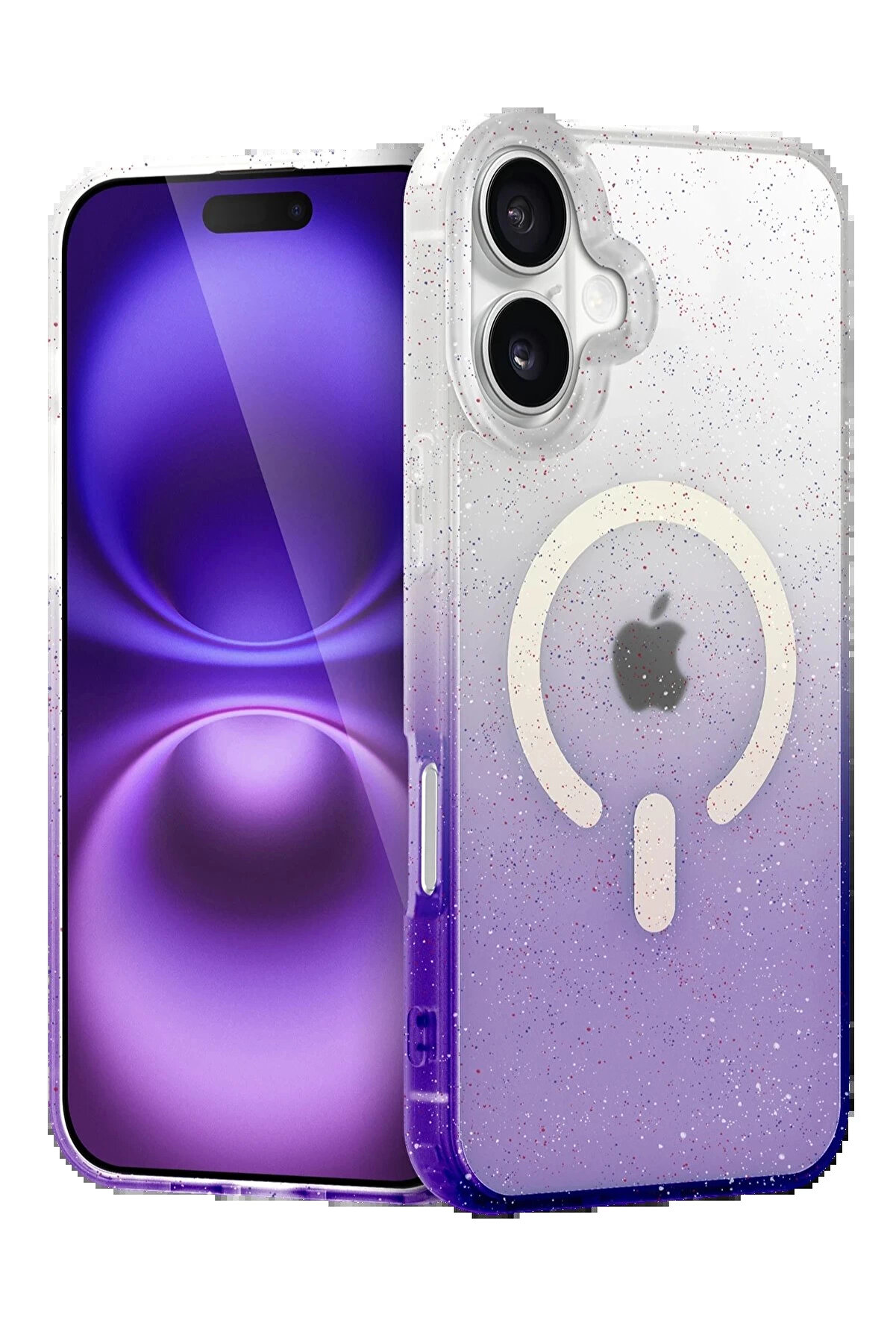 Buti̇k Apple İphone 16 Plus Pummel Shi̇ny Magsafe Kapak - Mor-(5796)