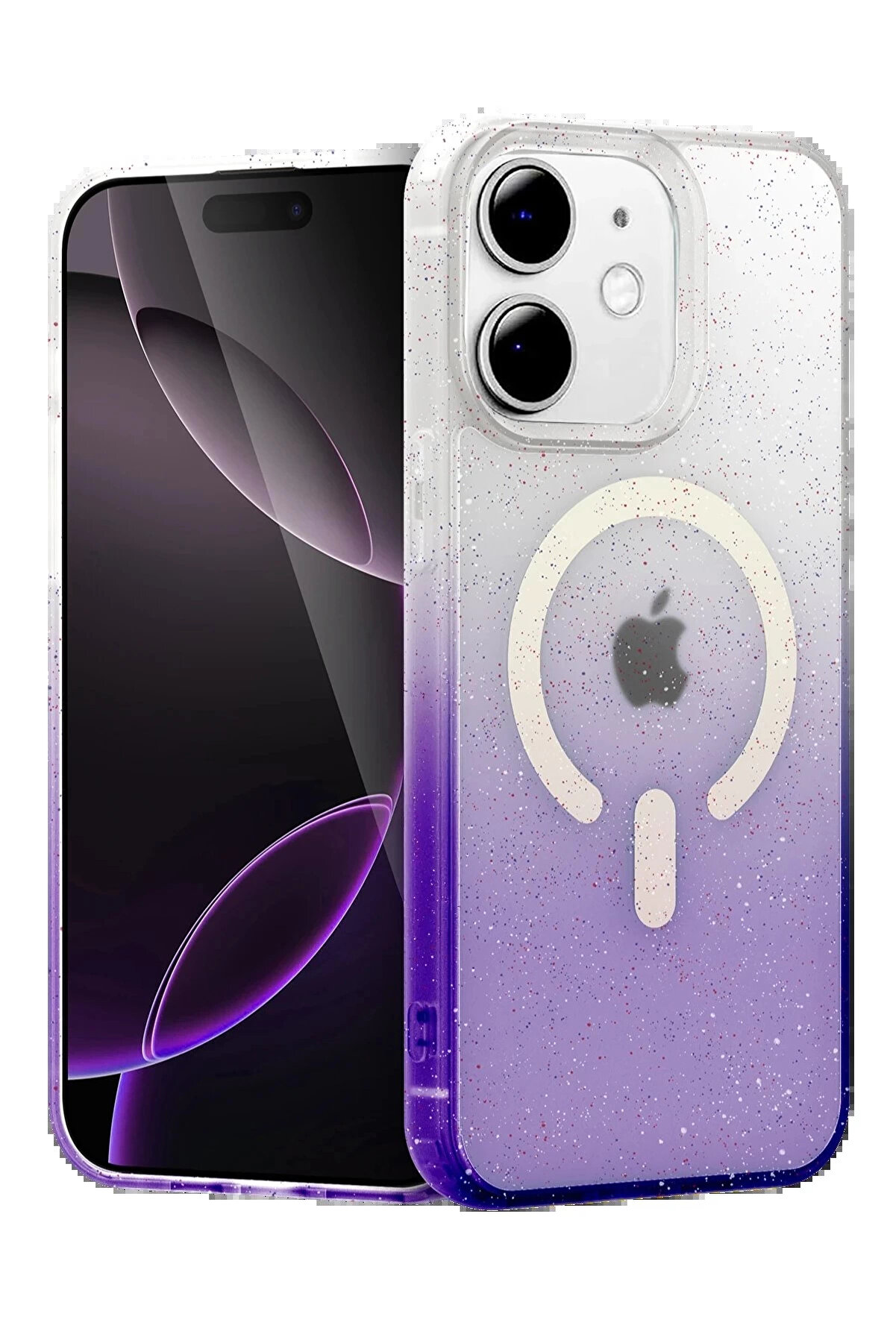 Buti̇k Apple İphone 11 Pummel Shi̇ny Magsafe Kapak - Mor-(5796)