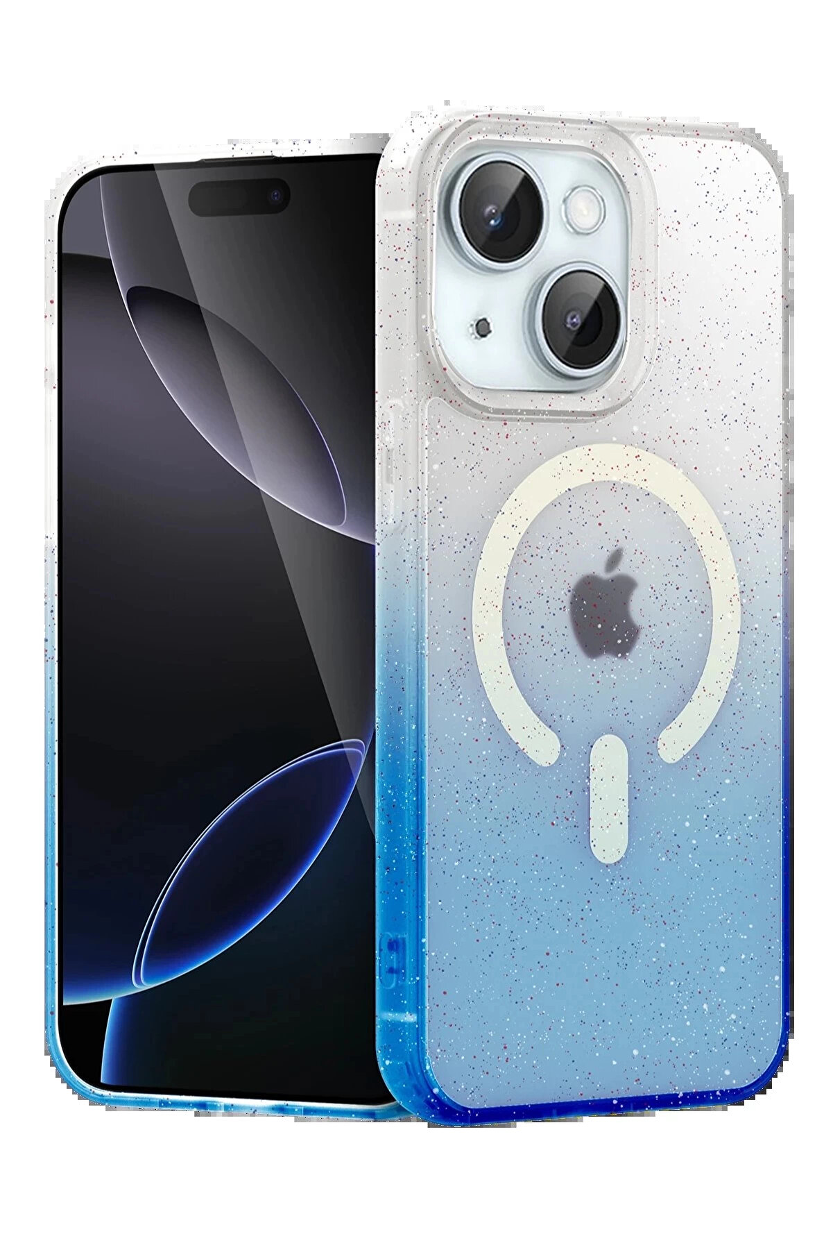 Buti̇k Apple İphone 15 Pummel Shi̇ny Magsafe Kapak - Mavi̇-(5796)