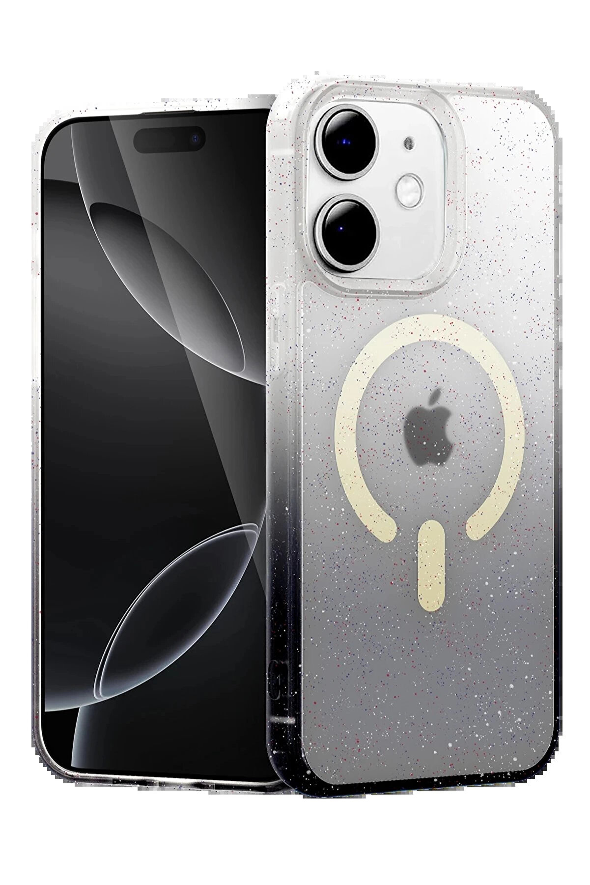 Buti̇k Apple İphone 11 Pummel Shi̇ny Magsafe Kapak - Si̇yah-(5796)