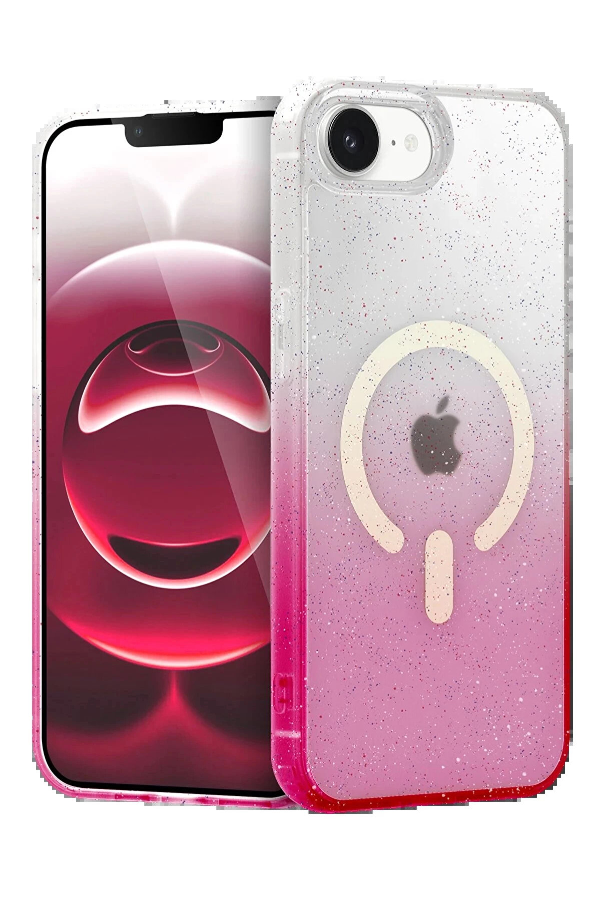 Buti̇k Apple İphone 16E Pummel Shi̇ny Magsafe Kapak - Pembe-(5796)