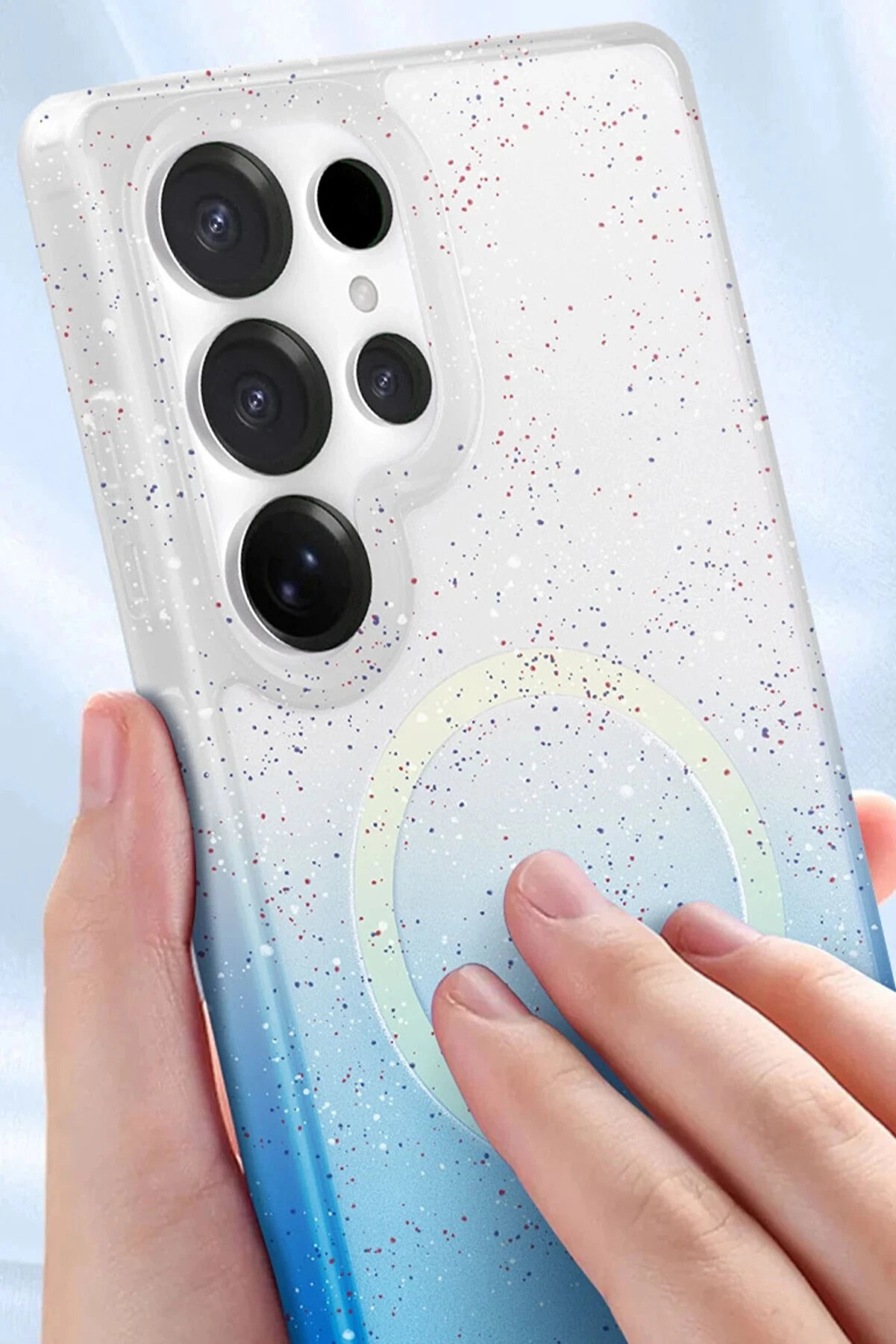 Buti̇k Samsung Galaxy S25 Plus Pummel Shi̇ny Magsafe Kapak - Pembe-(5796)