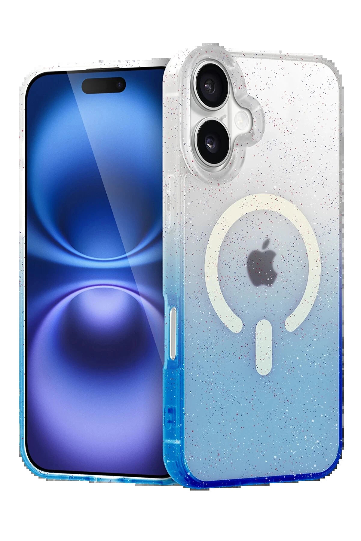 Buti̇k Apple İphone 16 Plus Pummel Shi̇ny Magsafe Kapak - Mavi̇-(5796)