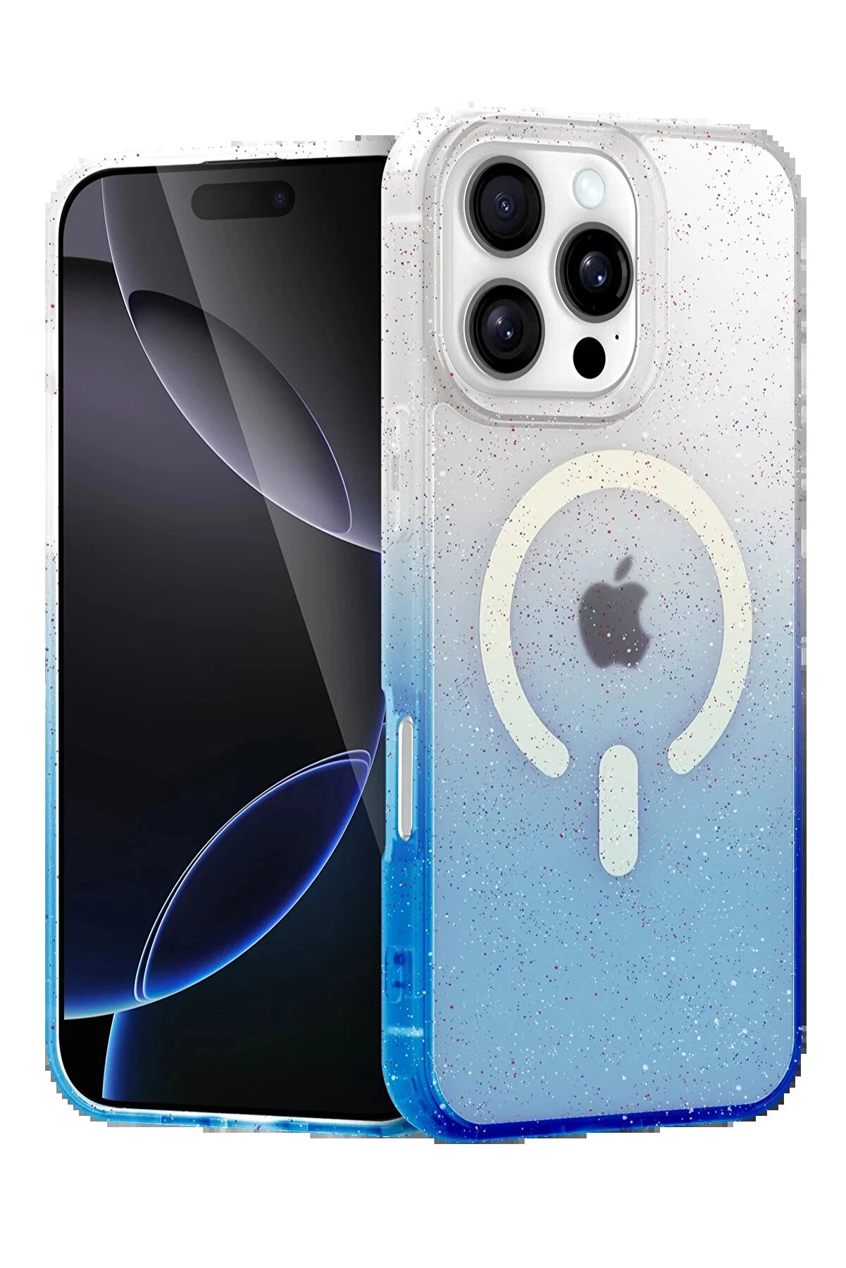 Buti̇k Apple İphone 16 Pro Pummel Shi̇ny Magsafe Kapak - Mavi̇-(5796)