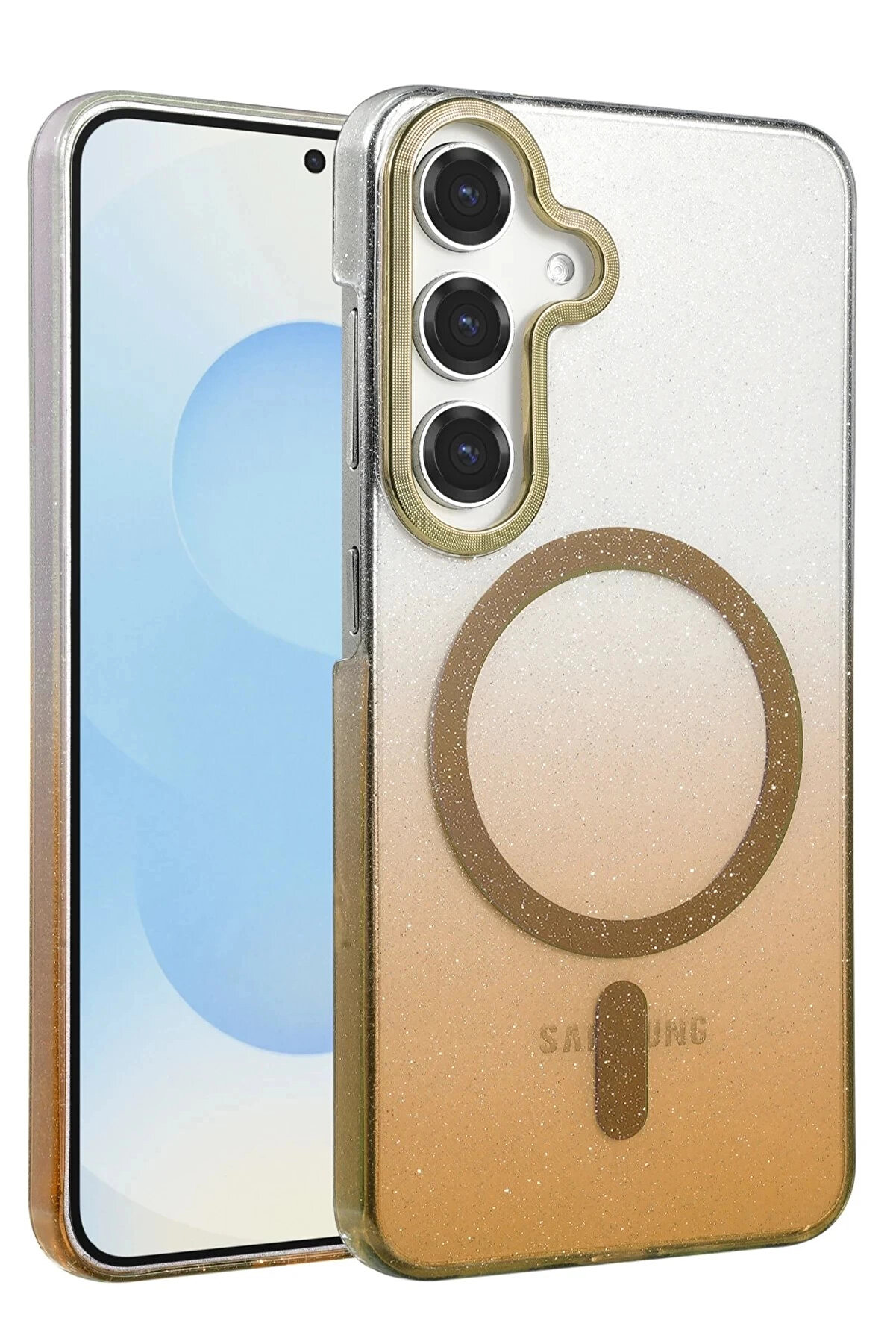 Buti̇k Samsung Galaxy S25 Glossy Magsafe Kapak - &Ccedil;&ouml;l Ti̇tanyum-(5796)