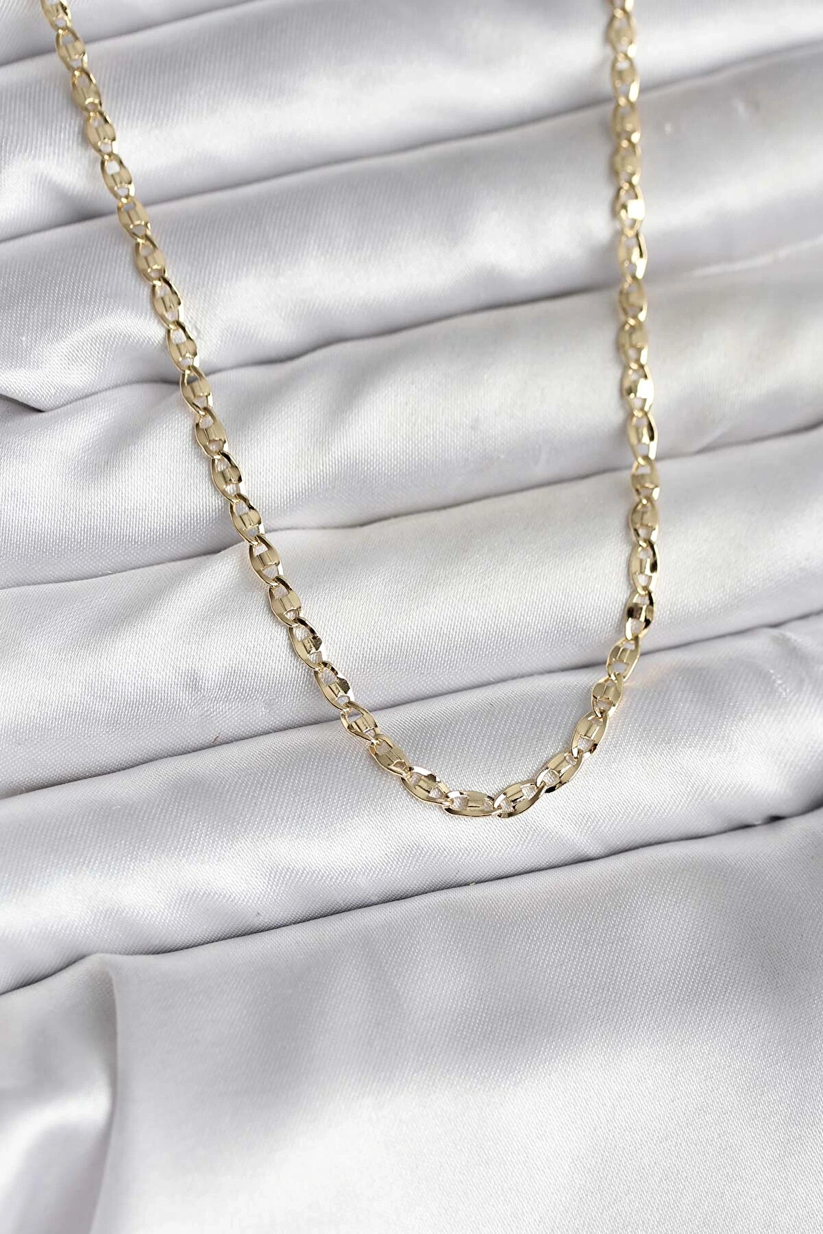 Clari̇ss Bfs 14K Gold Renk Kaplama Ezme Plaka Model Cm Kadın Kolye