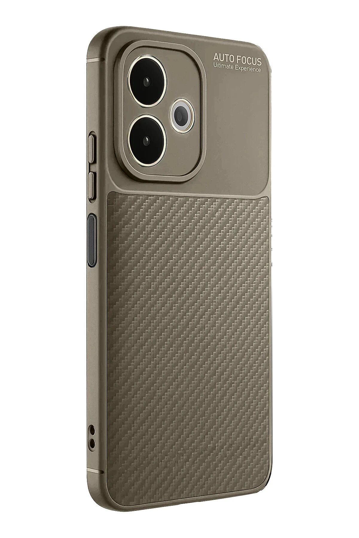 Buti̇k Oppo A5 Pro 4G Kılıf Auto Focus Karbon Kapak - Kahverengi̇-(5796)