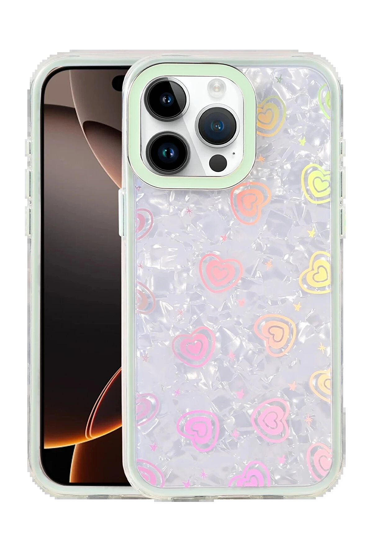 Buti̇k Apple İphone 16 Pro Lumi̇ Desenli̇ Kapak - Mavi̇-(5796)