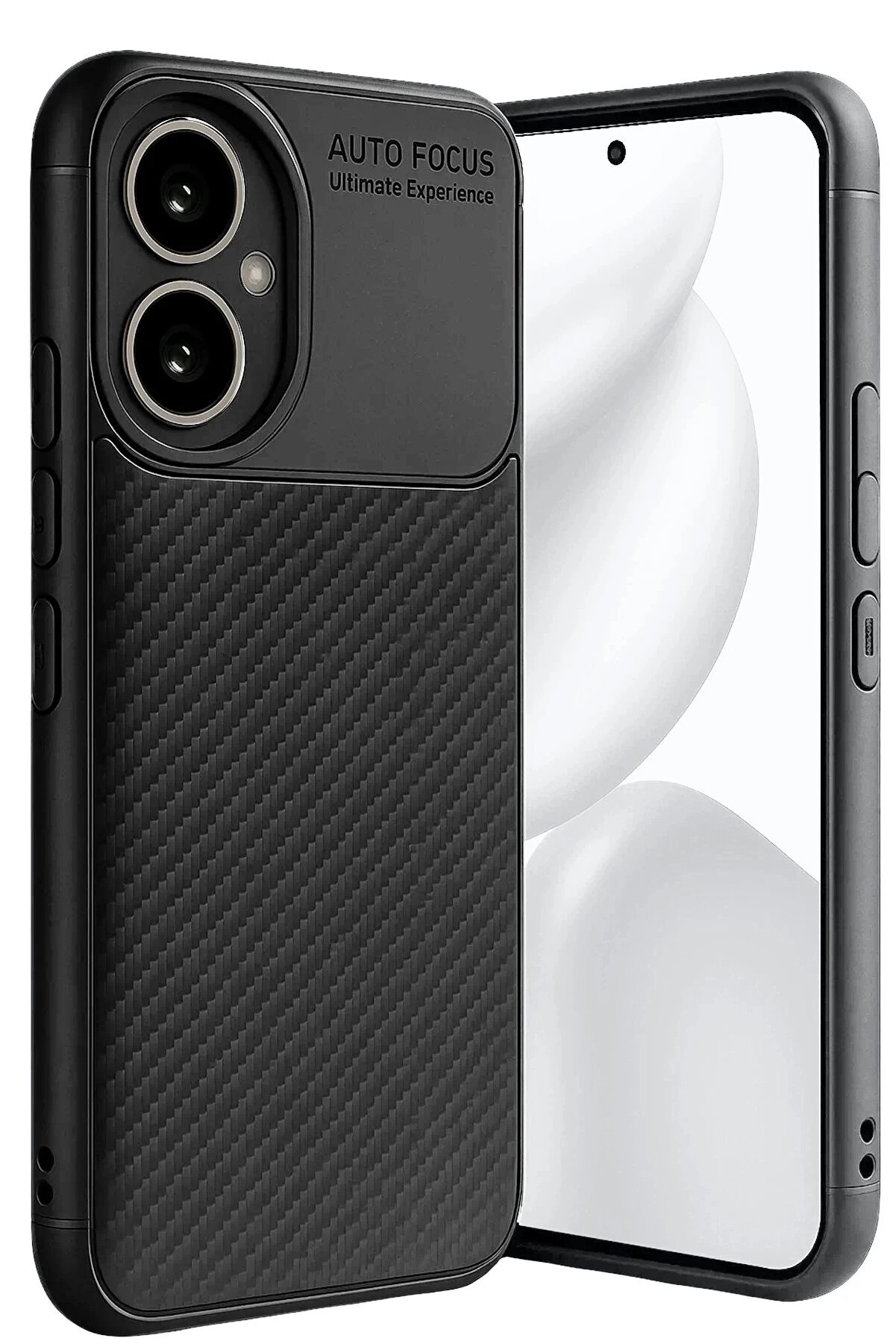 Buti̇k Honor 400 Kılıf Auto Focus Karbon Kapak - Si̇yah-(5796)