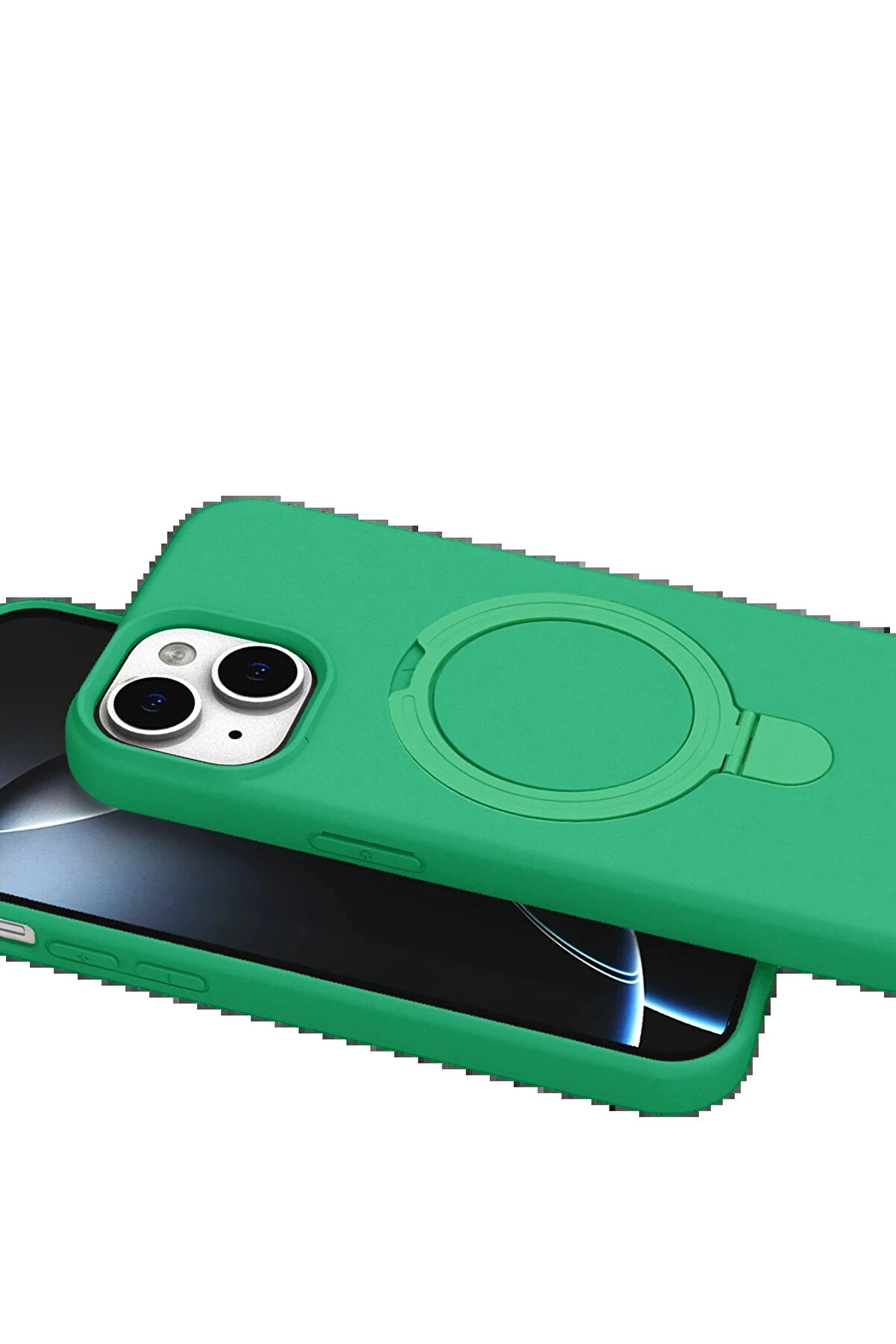 Buti̇k Apple İphone 14 Regal Magsafe Standlı Kapak - Yeşi̇l-(5796)