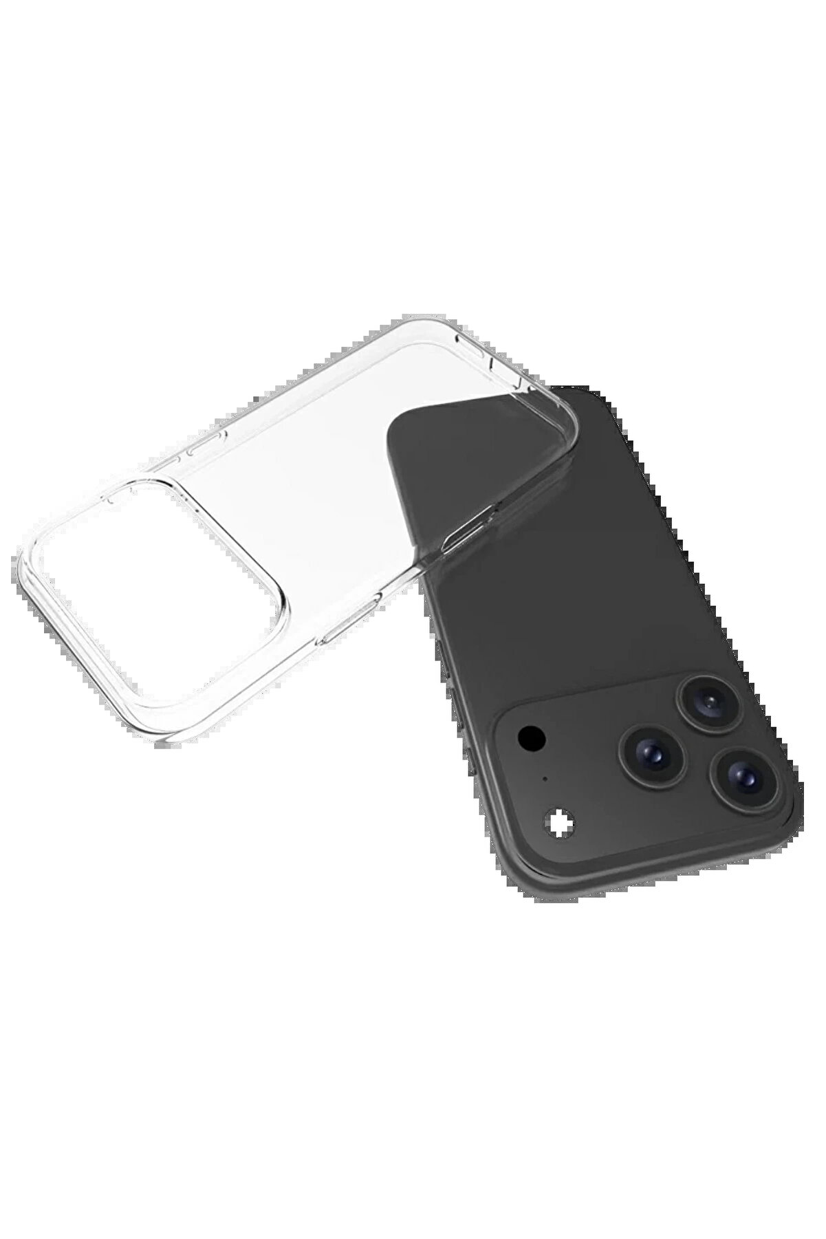 Buti̇k Apple İphone 17 Pro Max L&uuml;x Şeffaf Si̇li̇kon - Şeffaf-(5796)