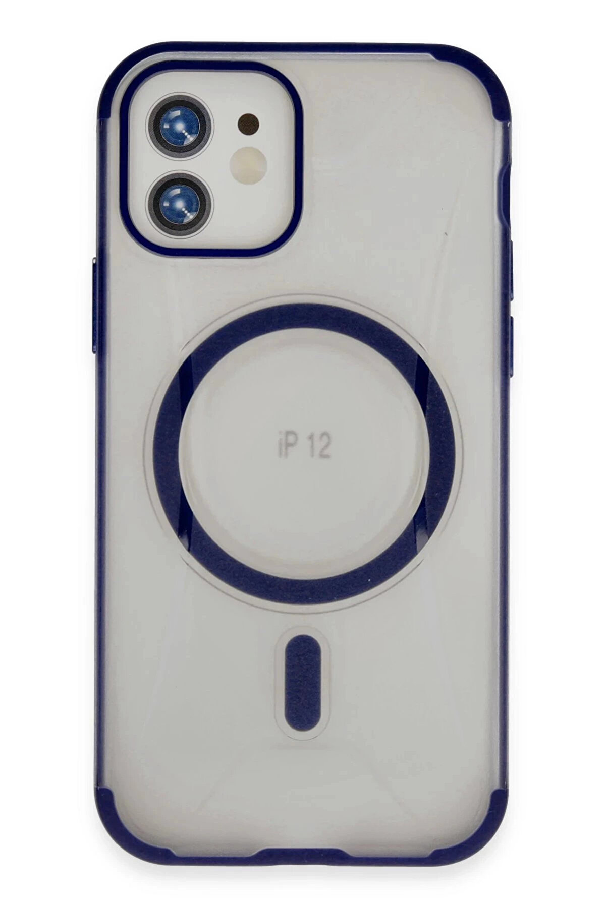 Buti̇k İphone 12 Hi̇lton Magsafe Kapak - Laci̇vert-(5796)