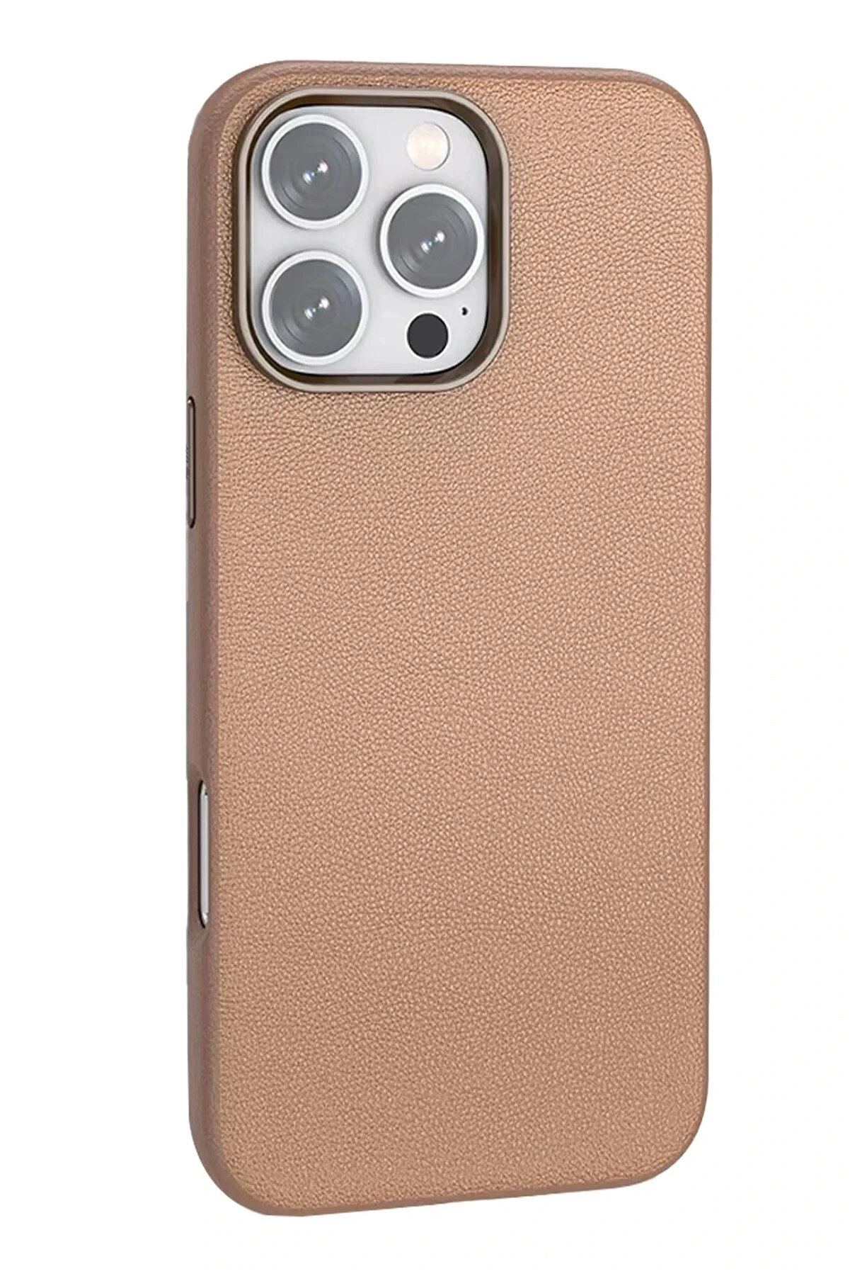 Buti̇k İphone 16 Pro Wonder Deri̇ Magsafe Kapak - Bronz-(5796)