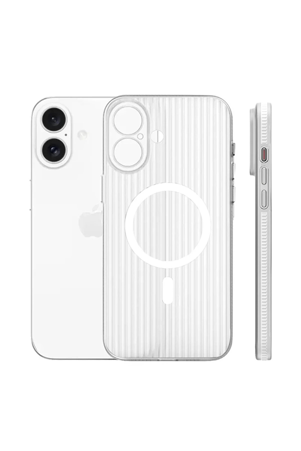 Buti̇k İphone 16 Li̇ne Magsafe Kapak - Beyaz-(5796)