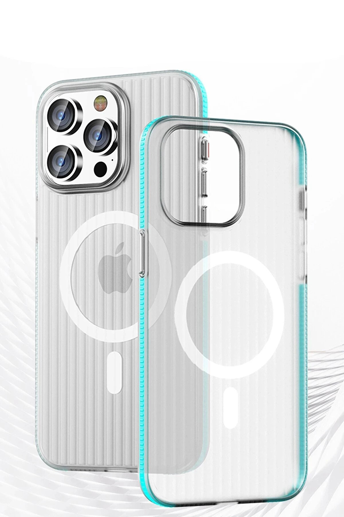 Buti̇k İphone 16 Li̇ne Magsafe Kapak - Gri̇-(5796)