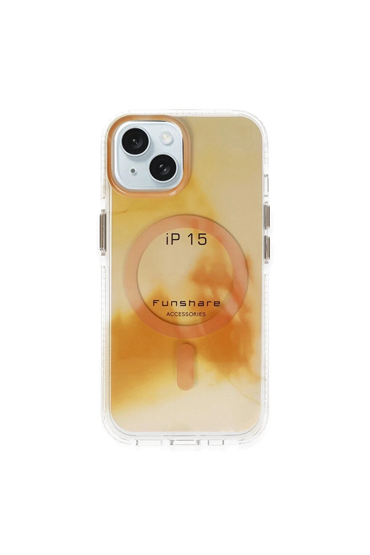 Buti̇k İphone 15 Phantom Magsafe Kapak - Gold-(5796)