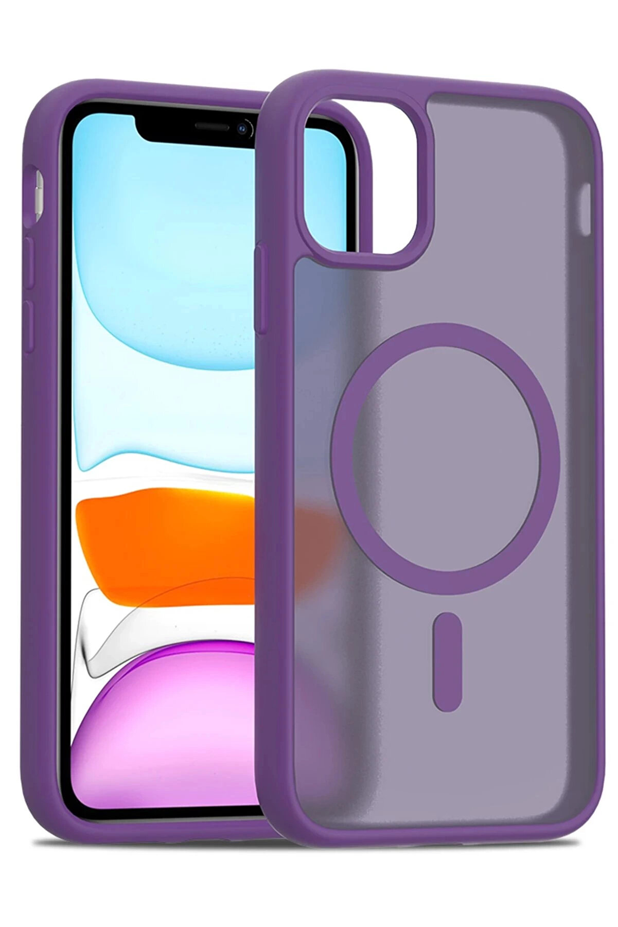 Buti̇k İphone 11 Pro Max Jota Magsafe Kapak - Deri̇n Mor-(5796)