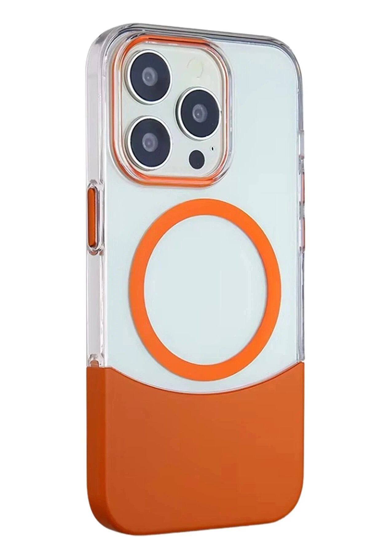 Buti̇k İphone 14 Pro Max Pc Sui̇t Magsafe Kapak - Turuncu-(5796)