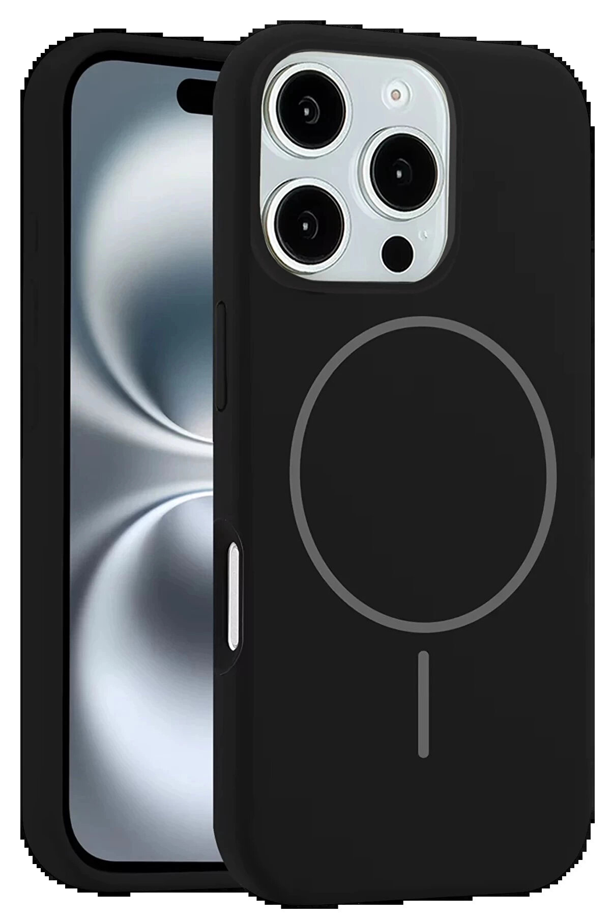 Buti̇k İphone 16 Pro Max Kılıf Jully Magsafe Kapak - Si̇yah-(5796)