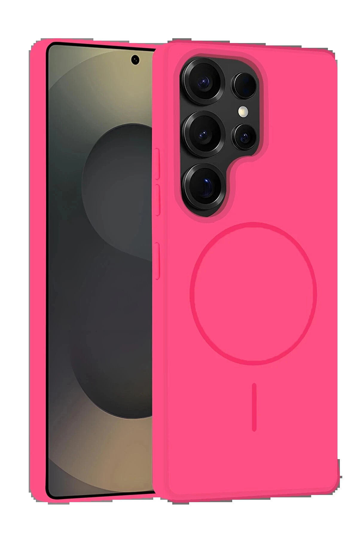 Buti̇k Samsung Galaxy S25 Ultra Kılıf Jully Magsafe Kapak - Fuşya-(5796)